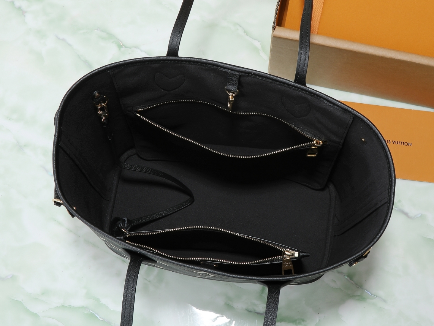 Neverfull Mm Mid Side Two Color Tote Black / Beige M58907