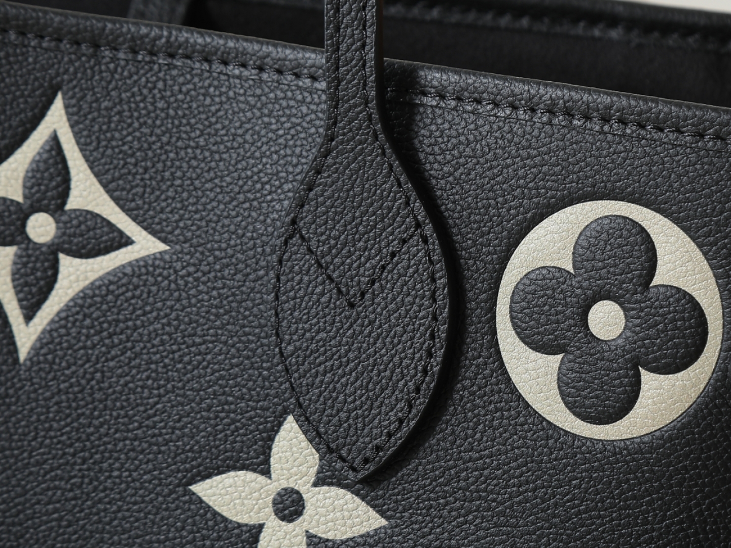 Neverfull Mm Mid Side Two Color Tote Black / Beige M58907