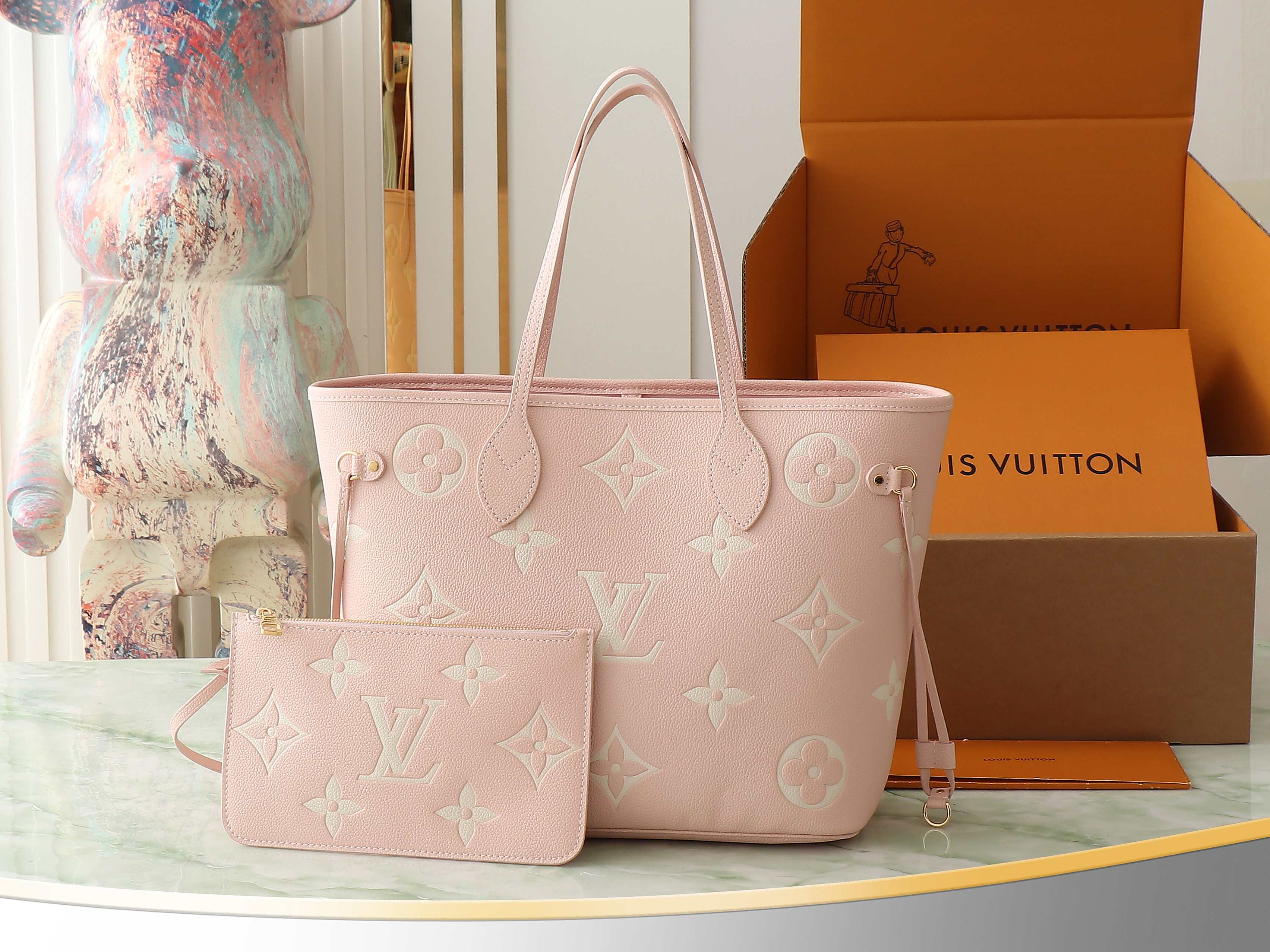 Neverfull Mm Mid Side Two Color Tote Pink / Quartz M14210
