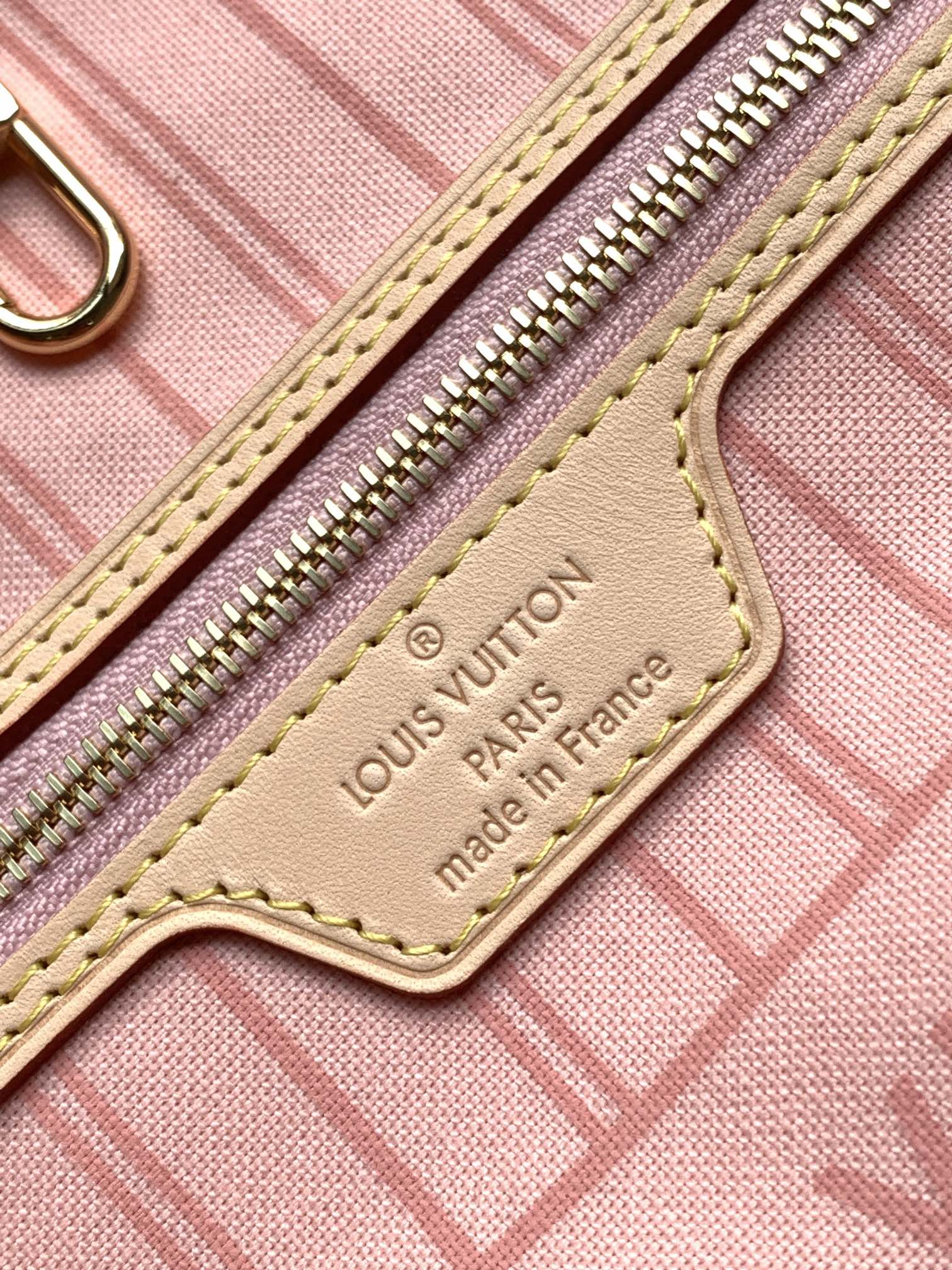 Neverfull Mm Rose Ballerine Pink Damier Azur Large Size Beige Tote N40603