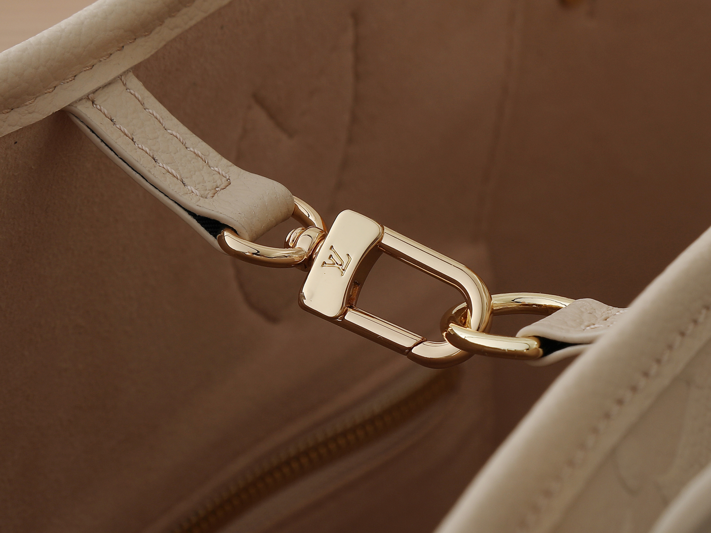 Neverfull Mm Sand Monogram Empreinte Leather Mid Size Tote M14319