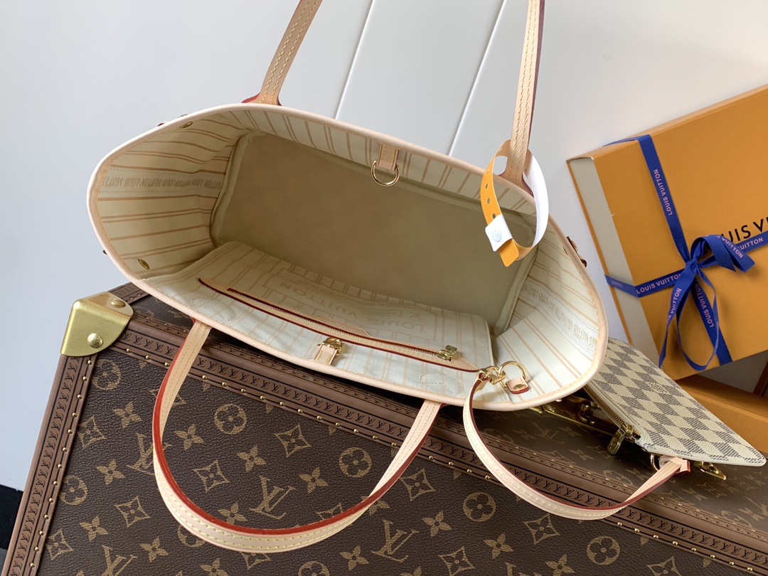 Neverfull Pm Beige Damier Azur Petite Size Tote N41632