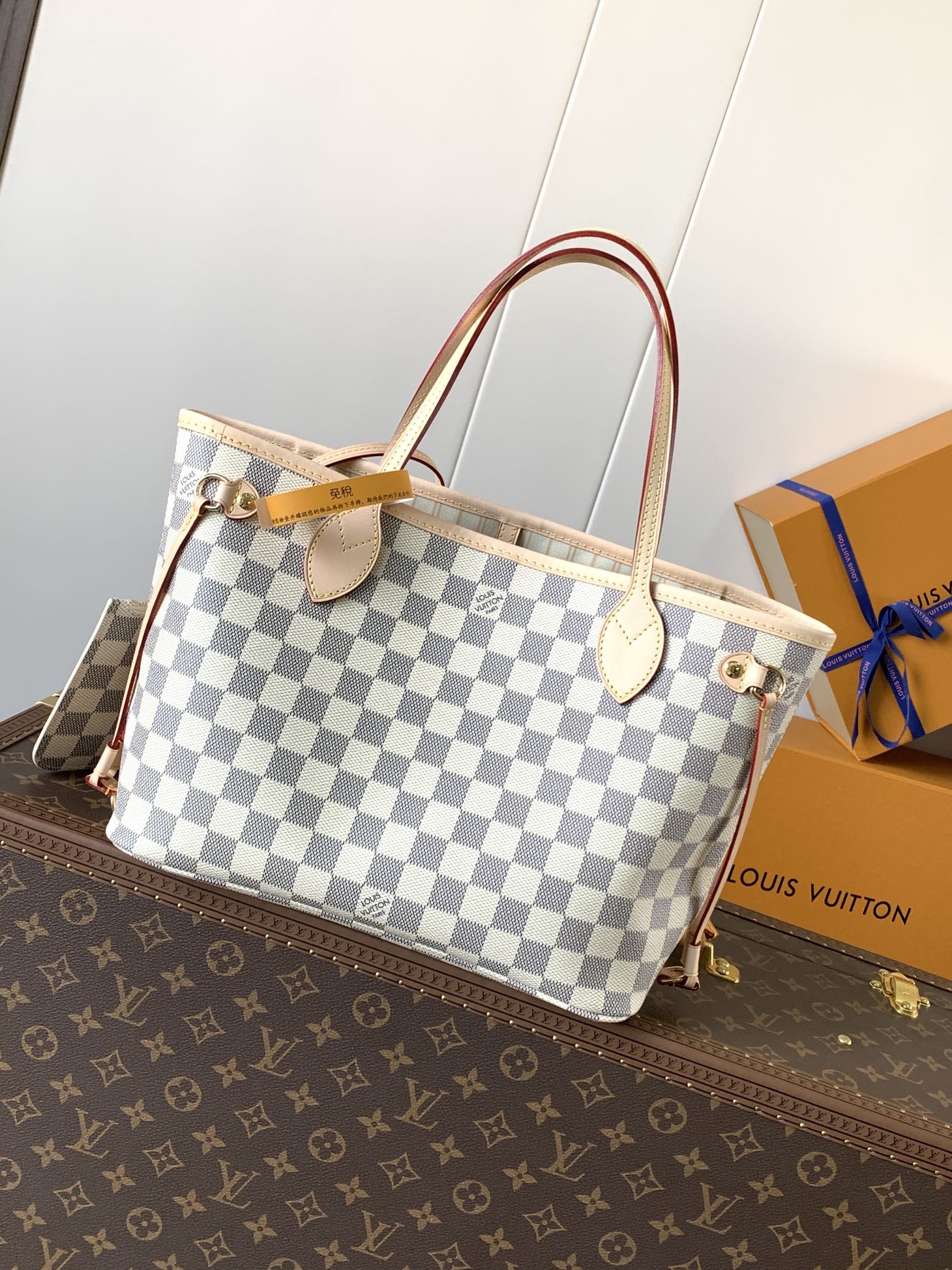 Neverfull Pm Beige Damier Azur Petite Size Tote N41632