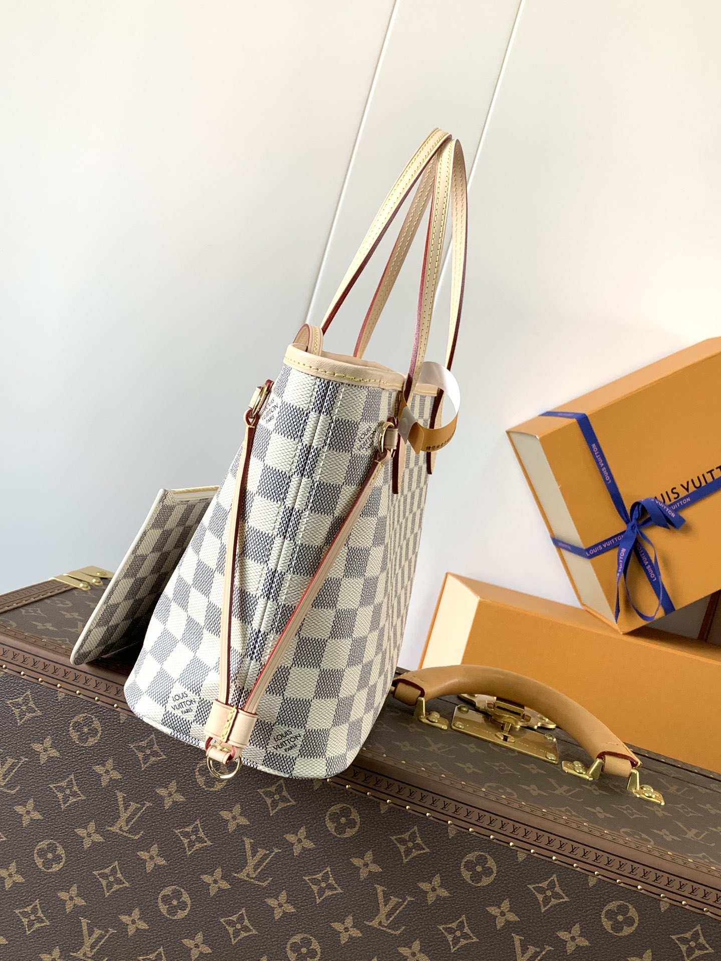 Neverfull Pm Beige Damier Azur Petite Size Tote N41632