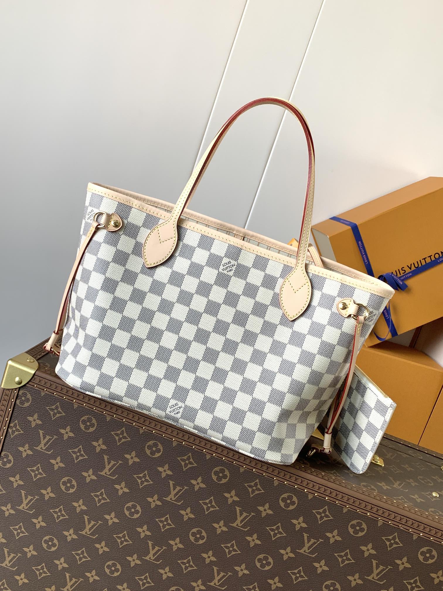 Neverfull Pm Beige Damier Azur Petite Size Tote N41632