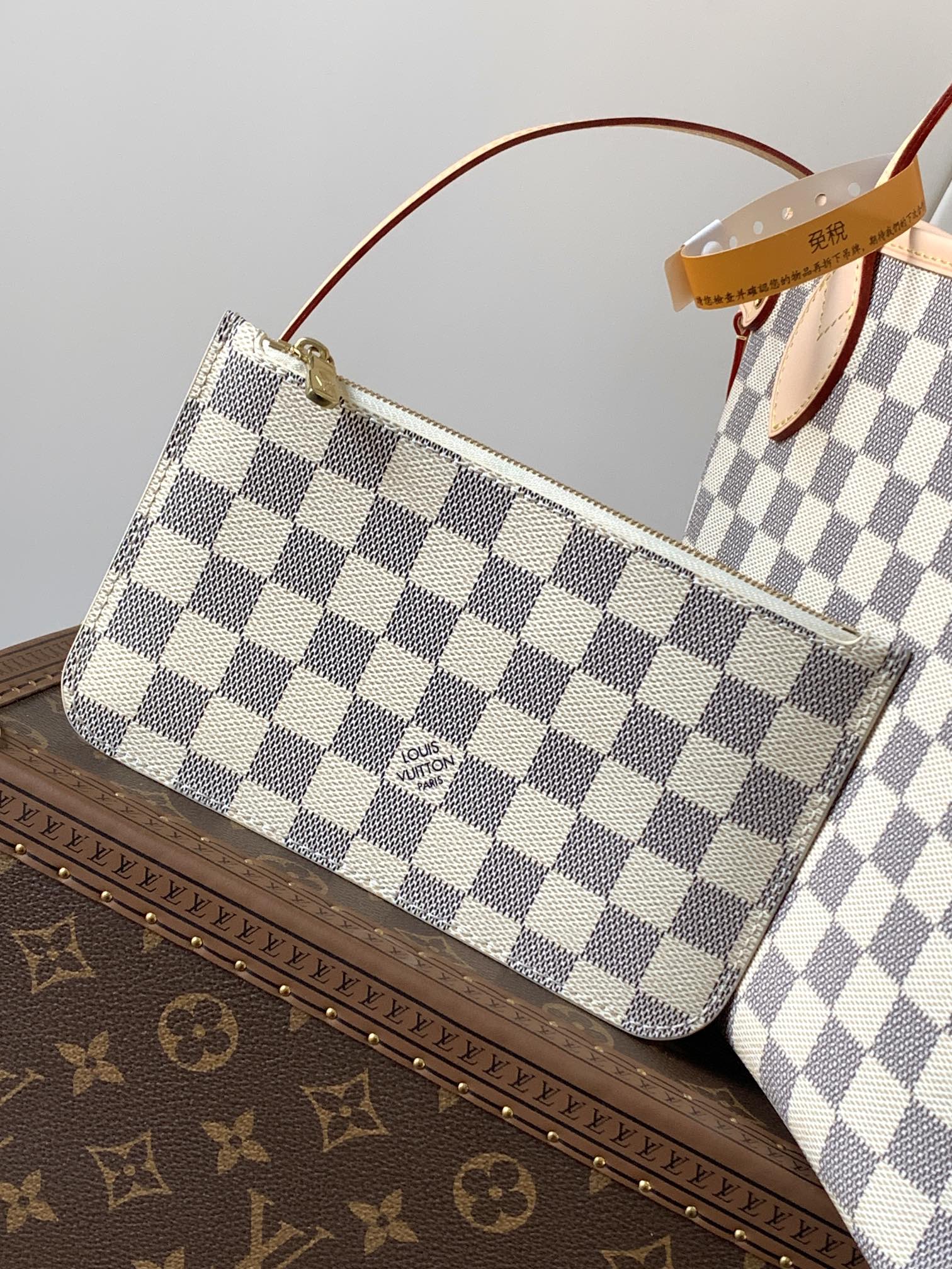 Neverfull Pm Beige Damier Azur Petite Size Tote N41632