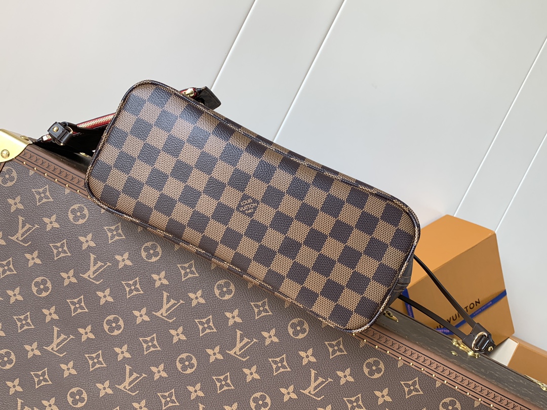 Neverfull Pm Cerise Red Damier Ebene Petite Size Tote N40600