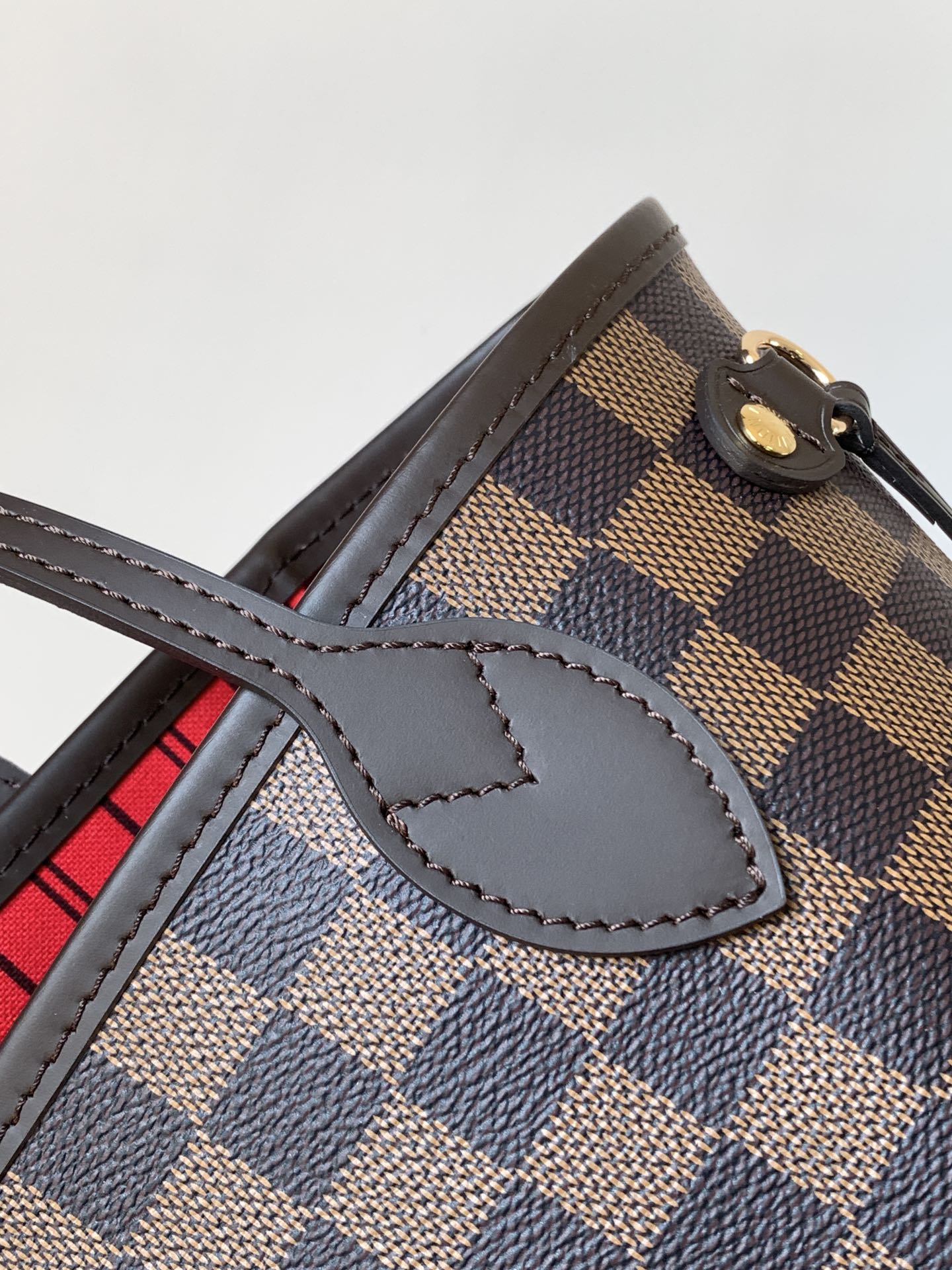Neverfull Pm Cerise Red Damier Ebene Petite Size Tote N40600