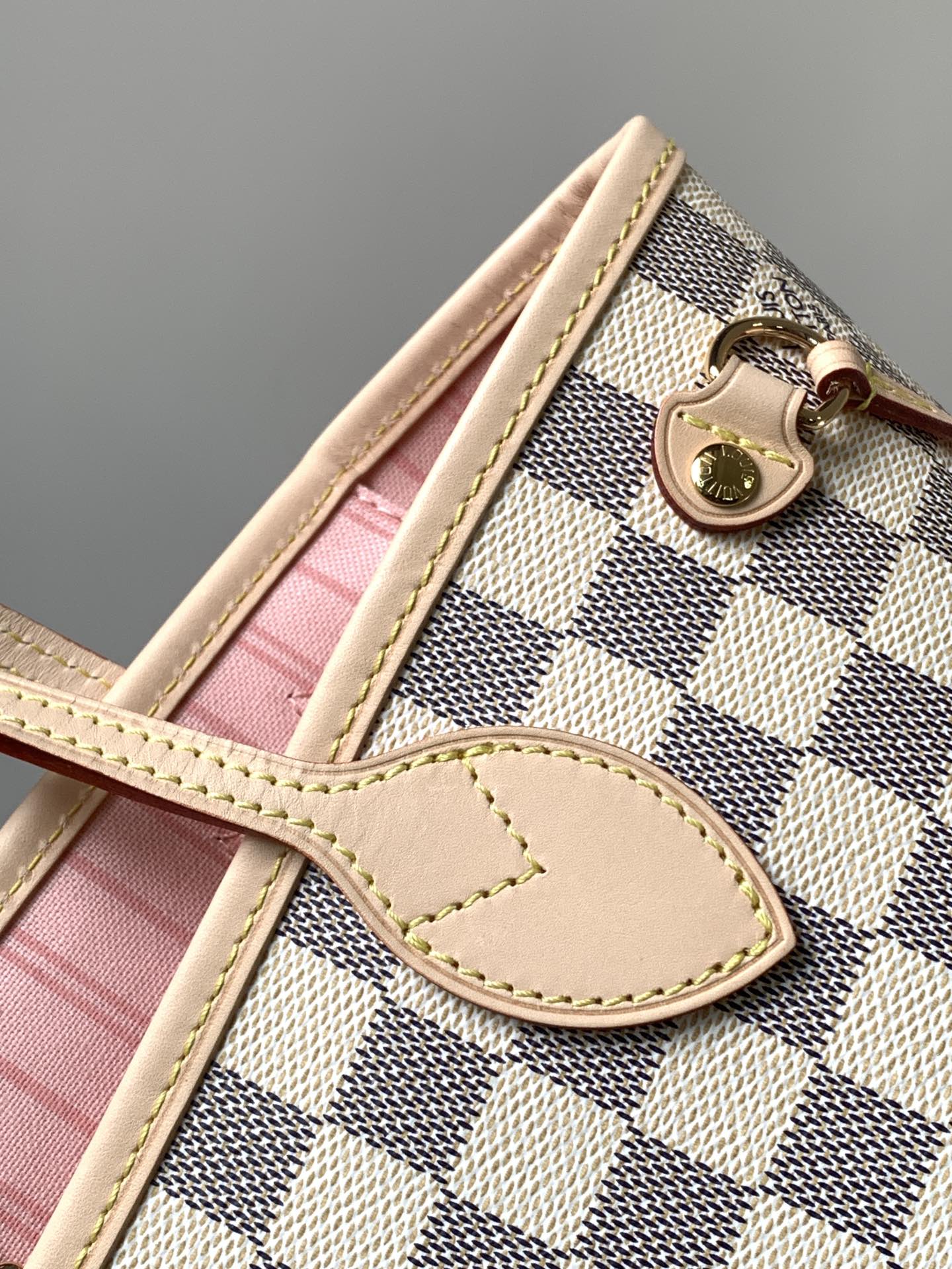 Neverfull Pm Rose Ballerine Pink Damier Azur Petite Size Tote