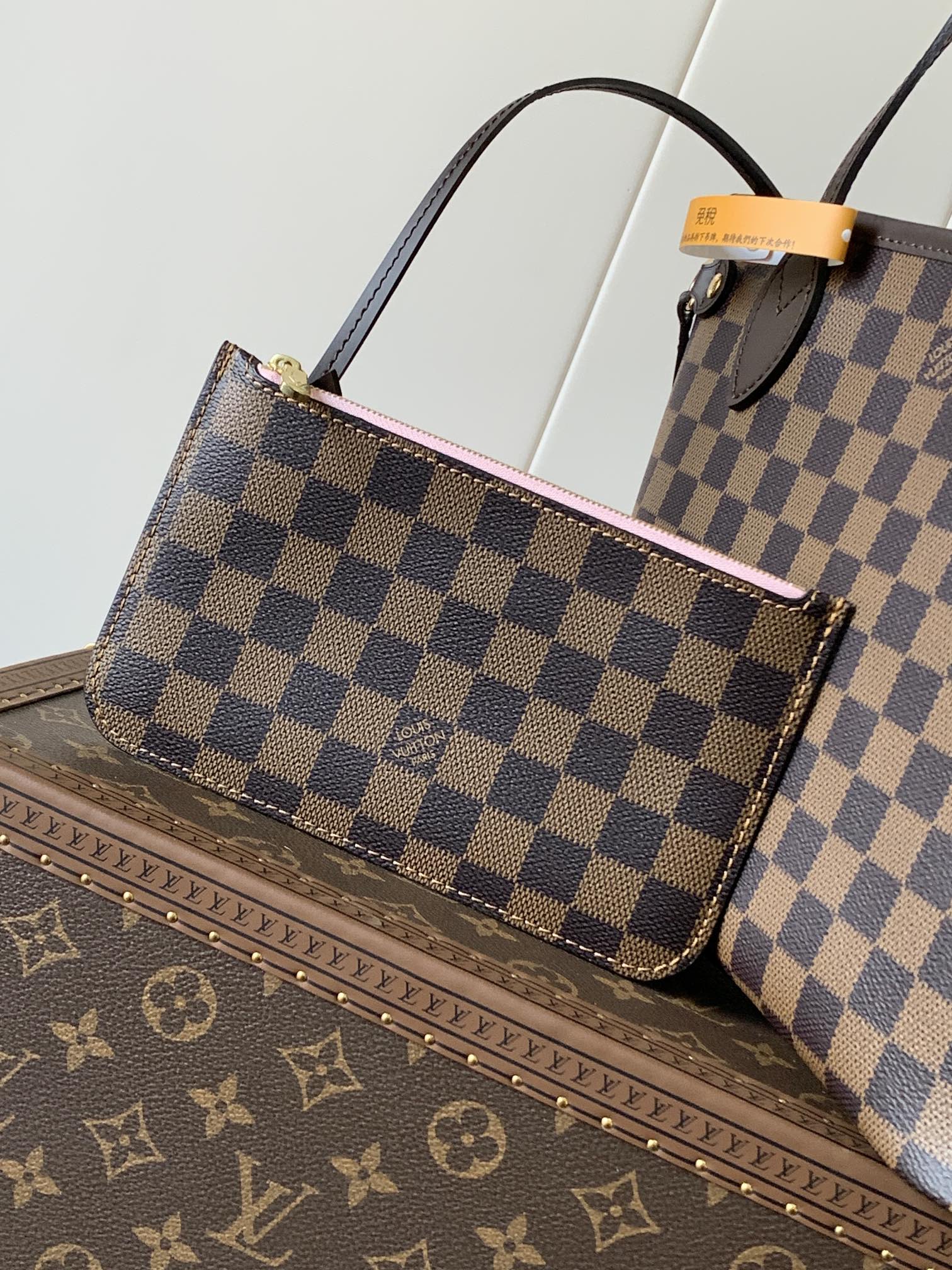 Neverfull Pm Rose Ballerine Pink Damier Ebene Petite Size N41603