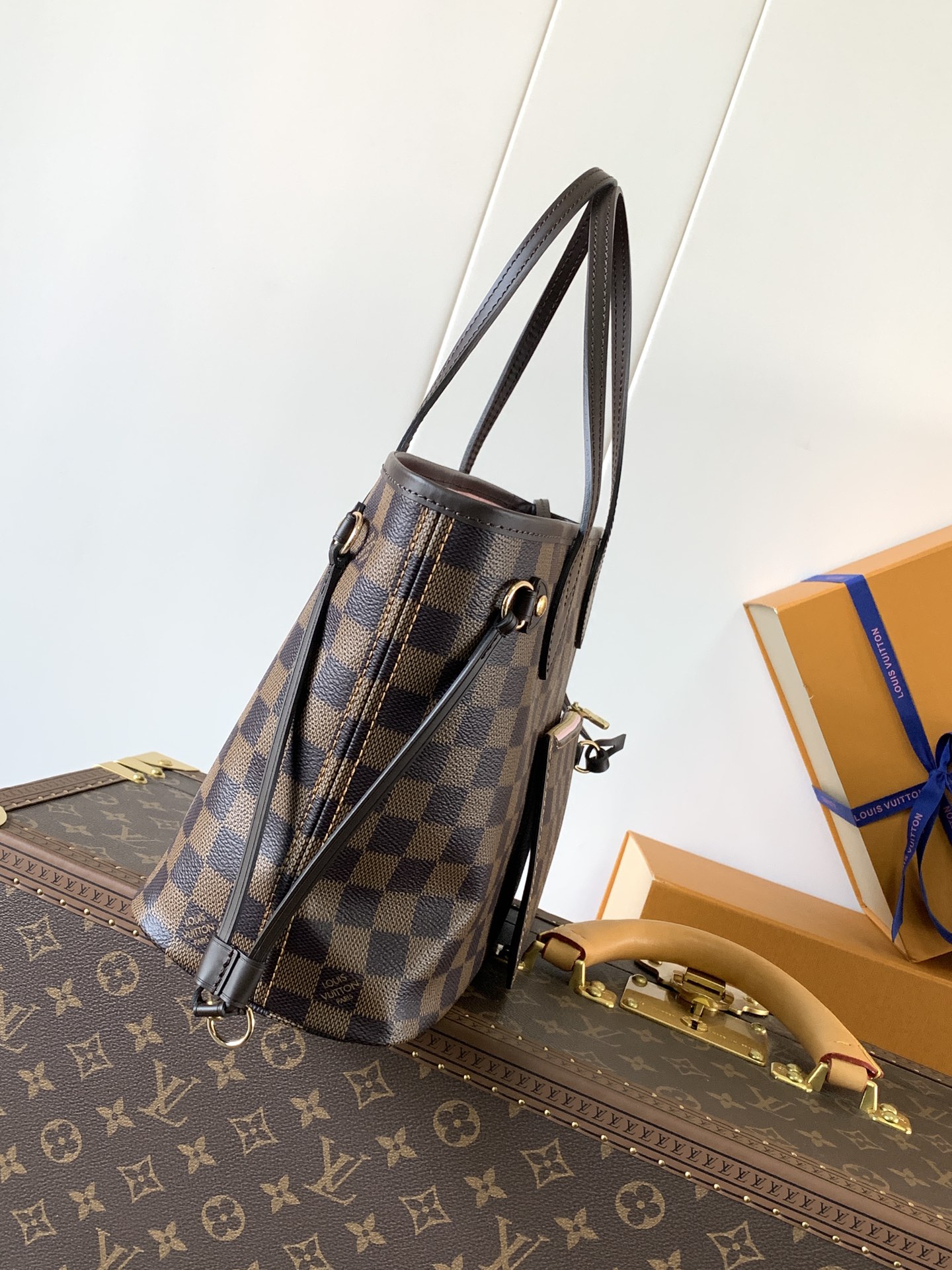 Neverfull Pm Rose Ballerine Pink Damier Ebene Petite Size N41603