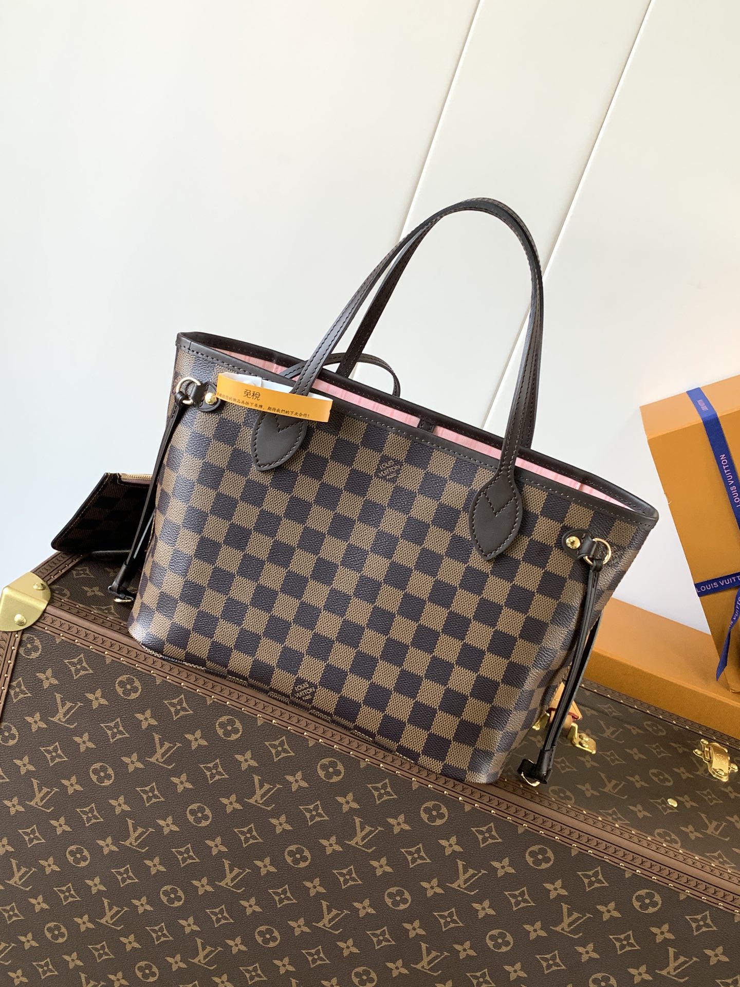 Neverfull Pm Rose Ballerine Pink Damier Ebene Petite Size N41603