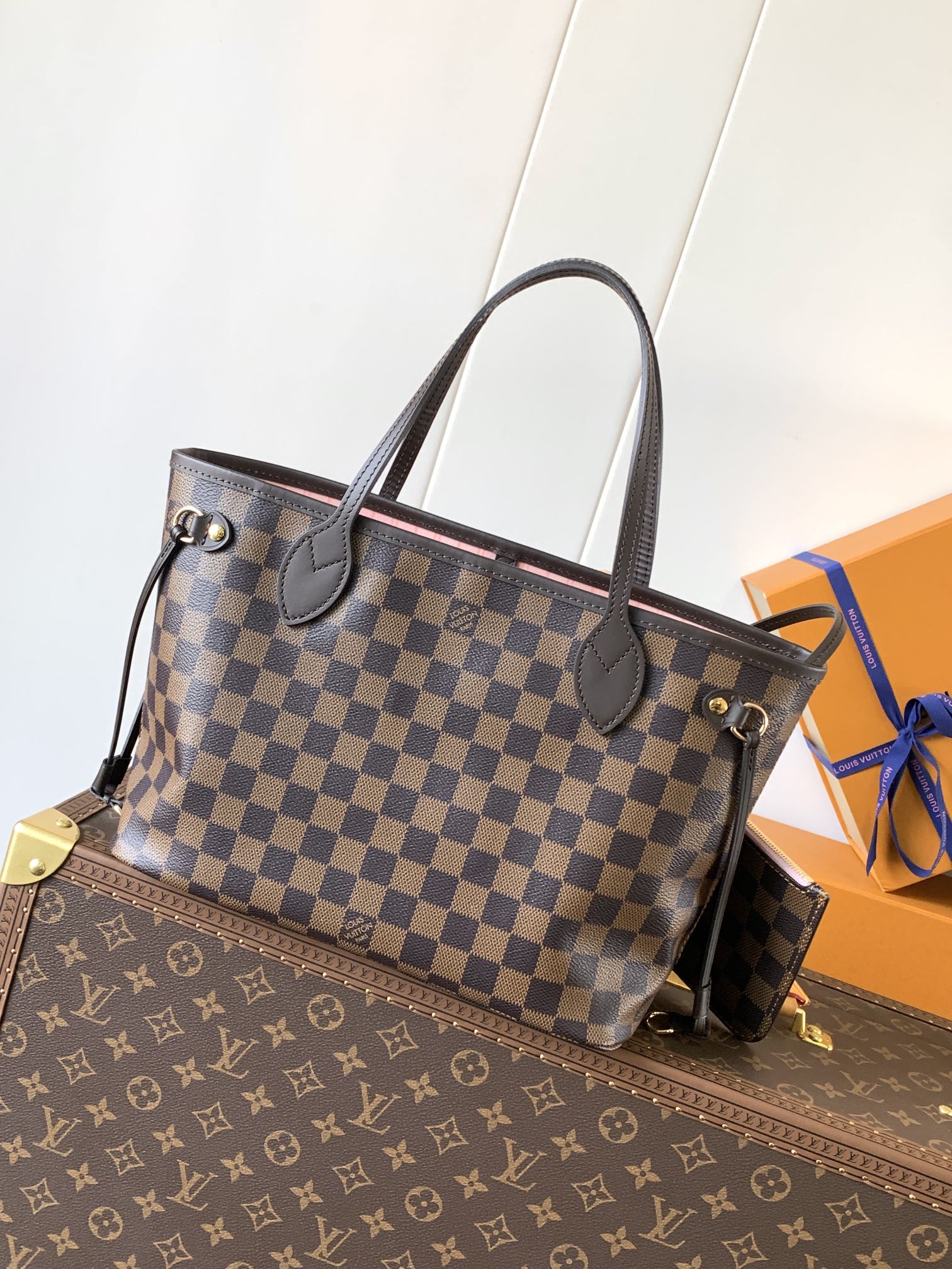 Neverfull Pm Rose Ballerine Pink Damier Ebene Petite Size N41603