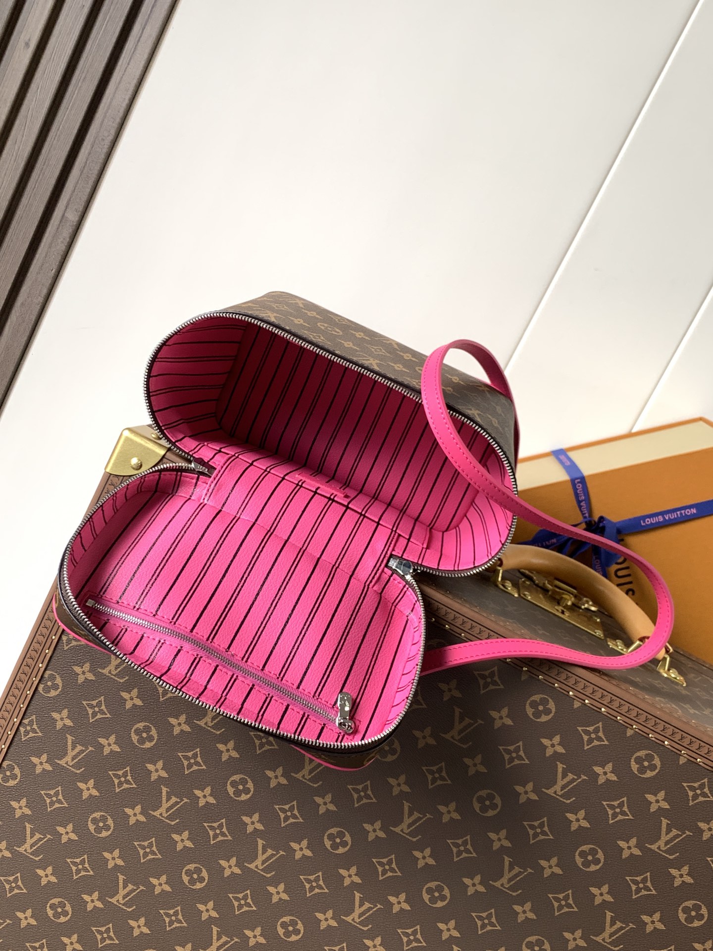 Nice Bb G73 Vanity Bag Monogram Rose Pondichery M14886