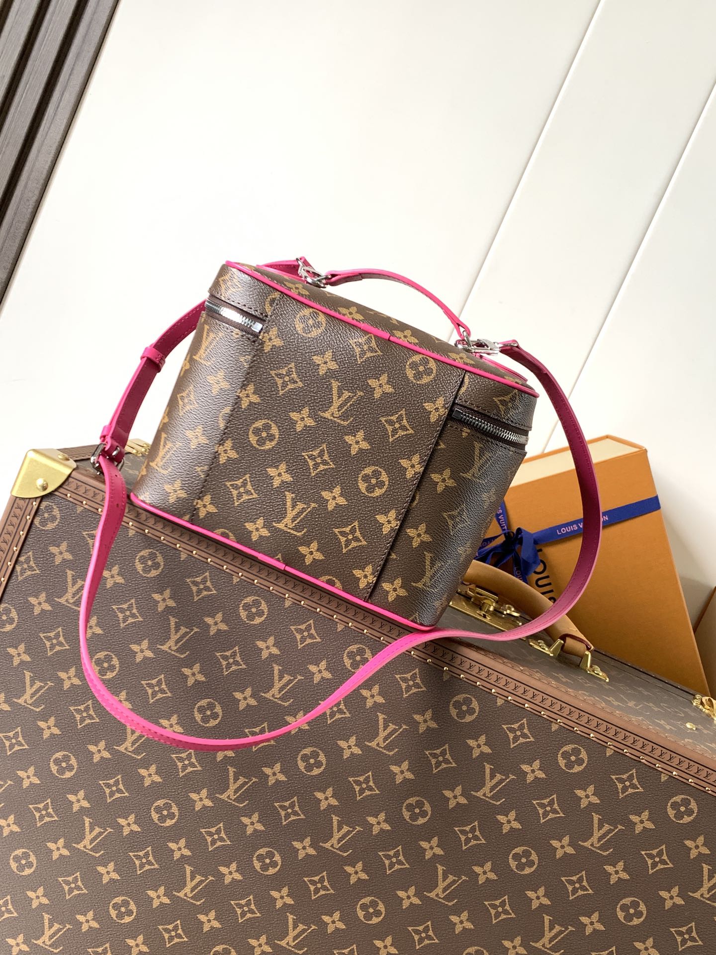 Nice Bb G73 Vanity Bag Monogram Rose Pondichery M14886