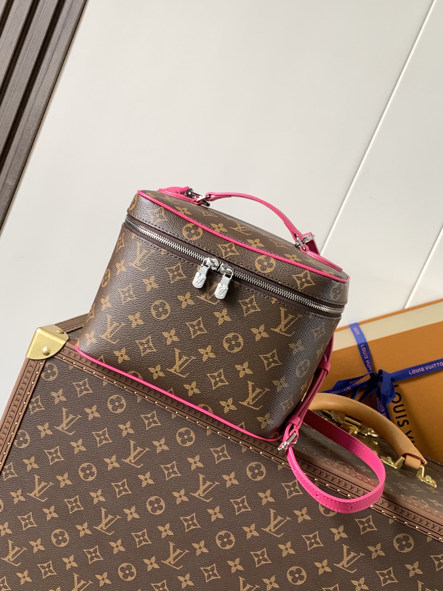 Nice Bb G73 Vanity Bag Monogram Rose Pondichery M14886