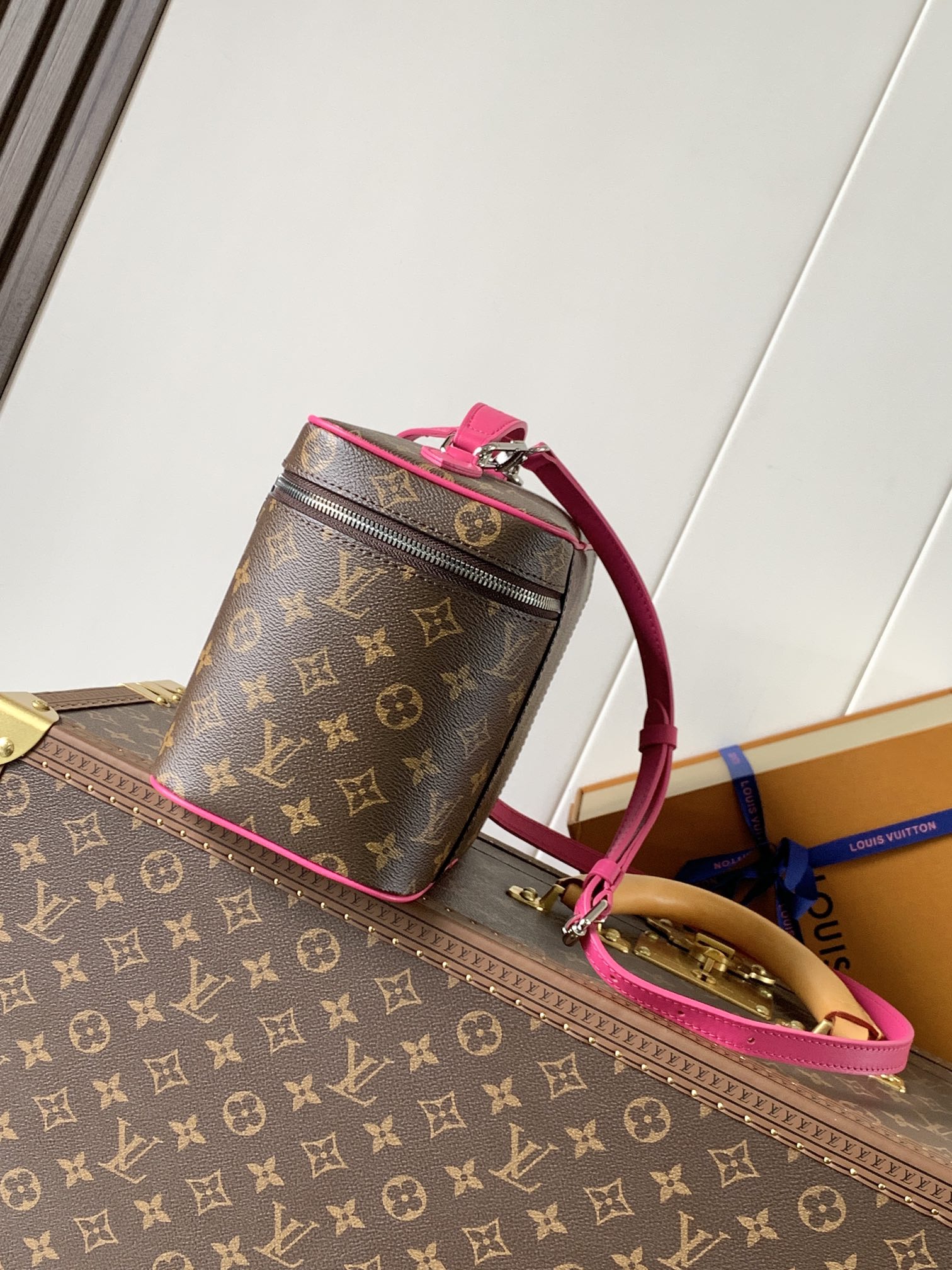 Nice Bb G73 Vanity Bag Monogram Rose Pondichery M14886