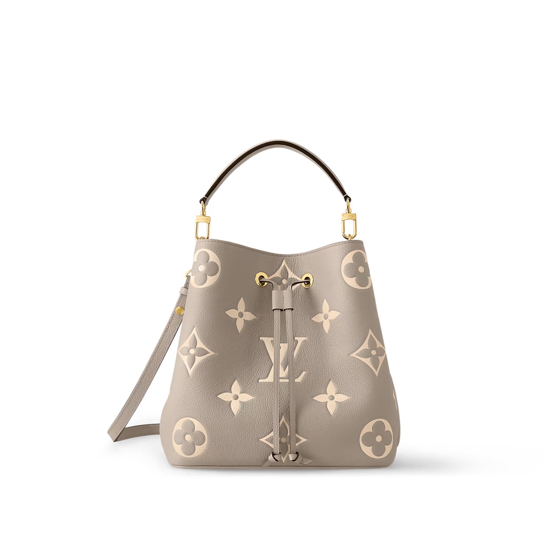Néonoé Mm Handbags Bicolor Monogram Empreinte Leather Dove/Cream M45555