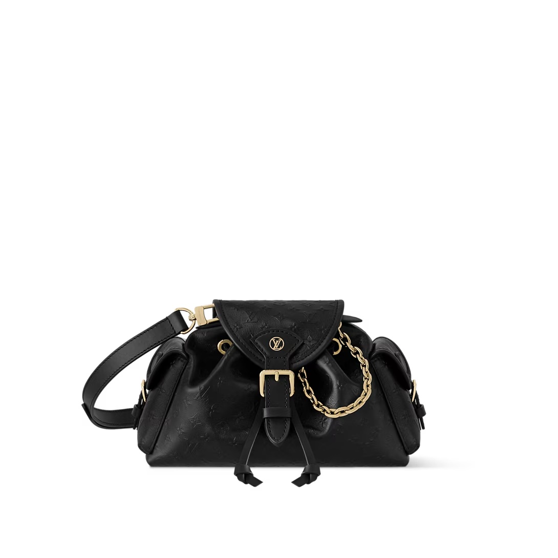Odyssée Handbags Black Calfskin Leather M25554