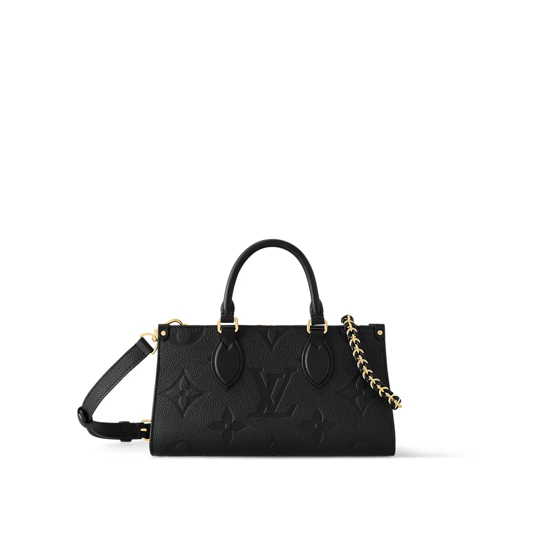 Onthego East West Chain Monogram Empreinte Leather Black M23640