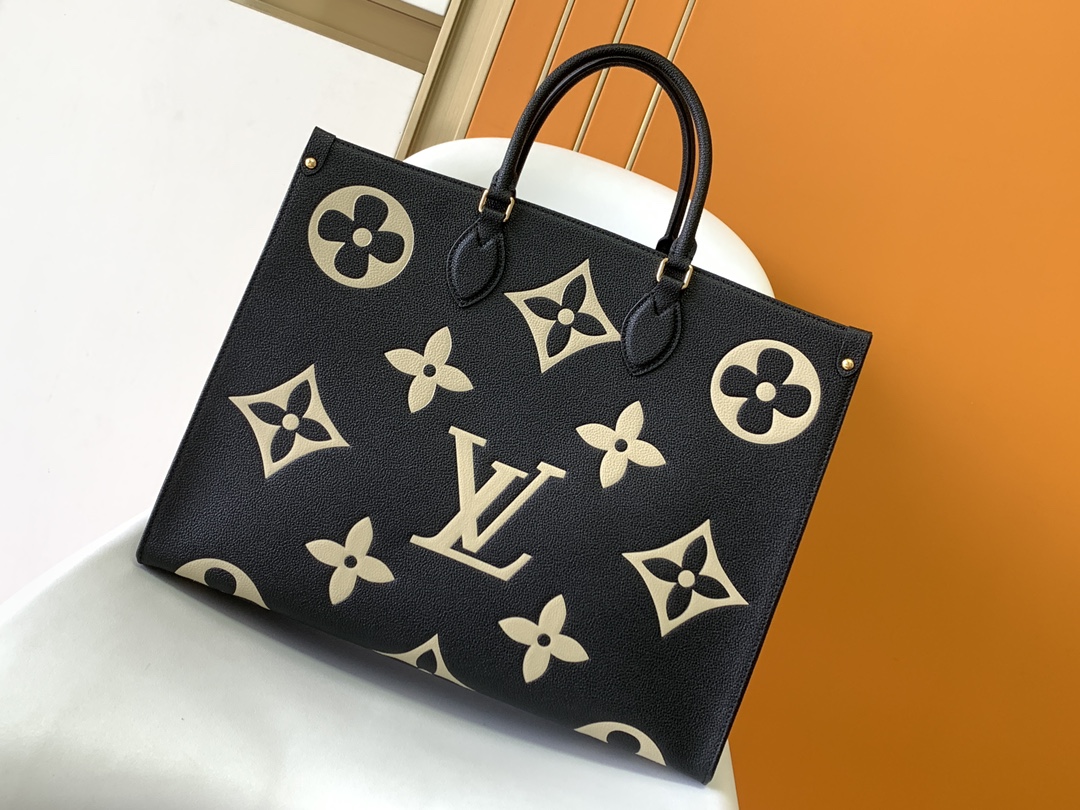 Onthego Gm Bicolor Monogram Empreinte Leather Black/Beige M45945
