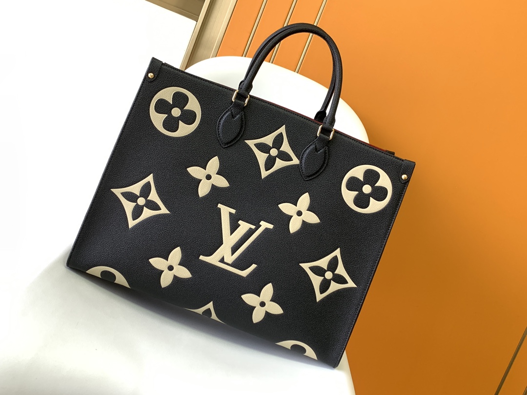 Onthego Gm Bicolor Monogram Empreinte Leather Black/Beige M45945