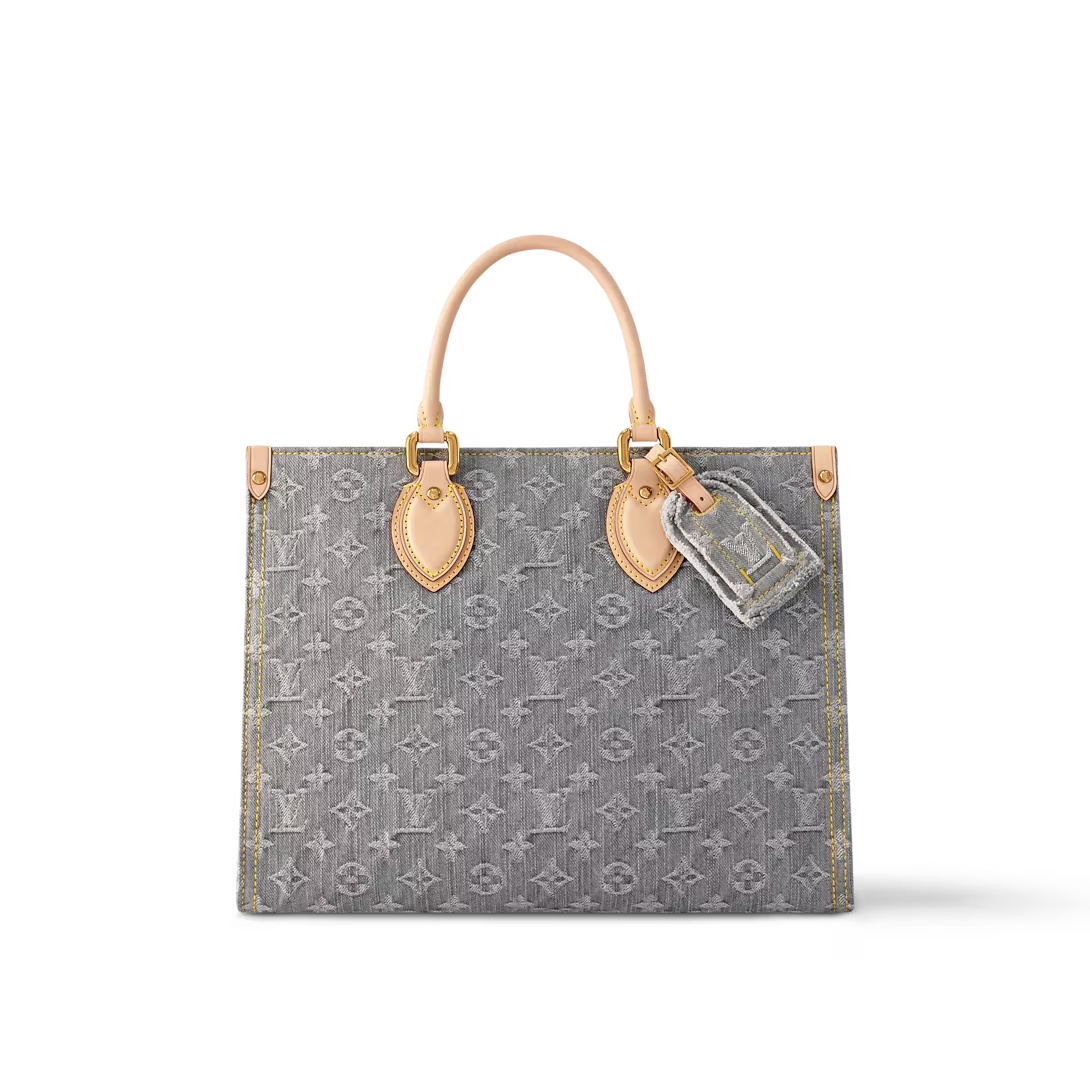 Onthego Mm Washed Gray Monogram Denim M13189