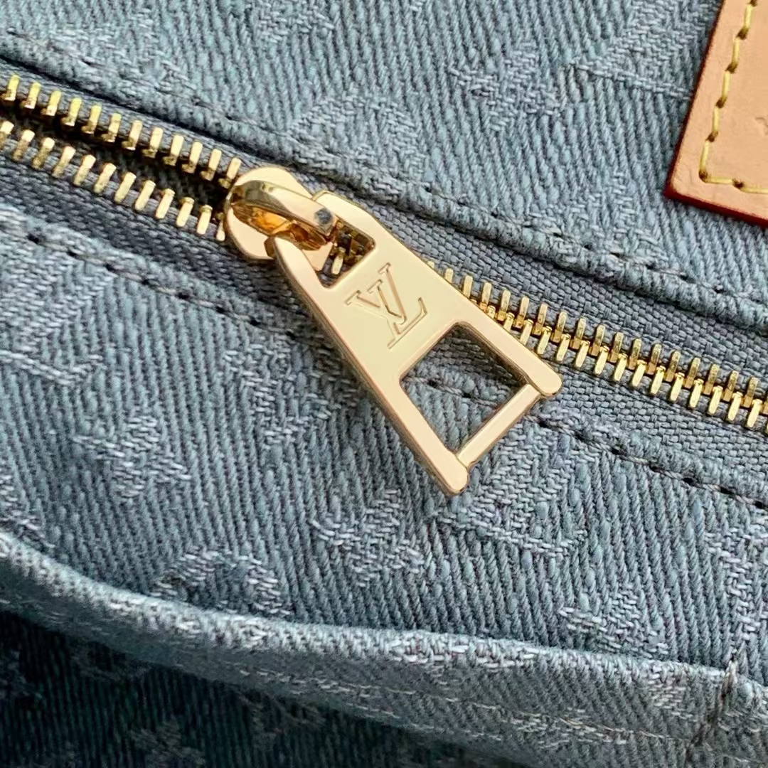 Onthego Mm Washed Gray Monogram Denim M13189