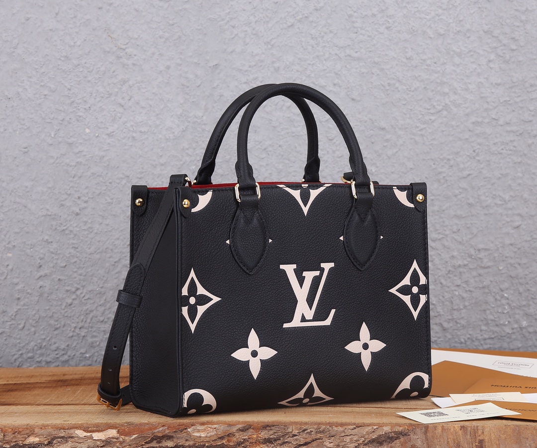 Onthego Pm Bicolor Monogram Empreinte Leather Black/Beige M45659