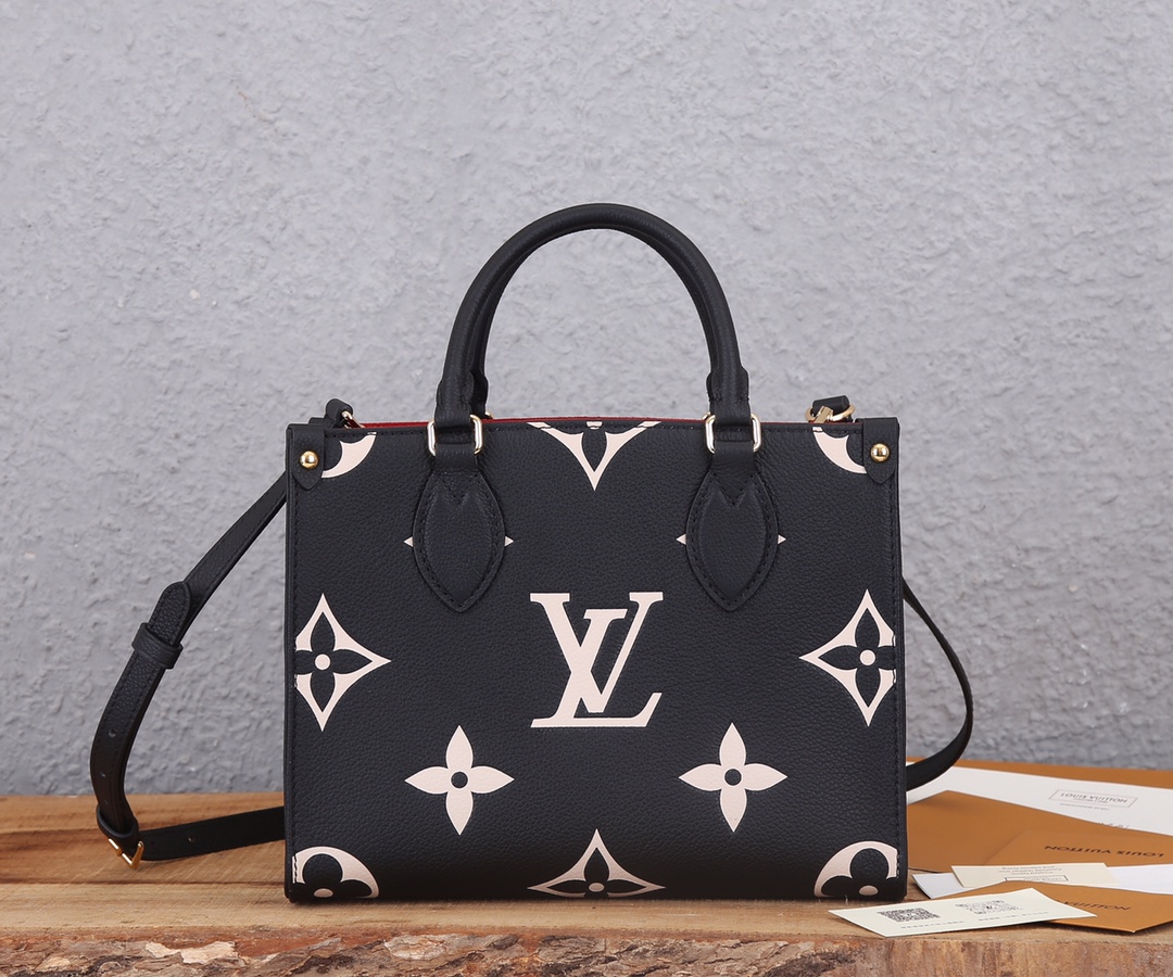 Onthego Pm Bicolor Monogram Empreinte Leather Black/Beige M45659