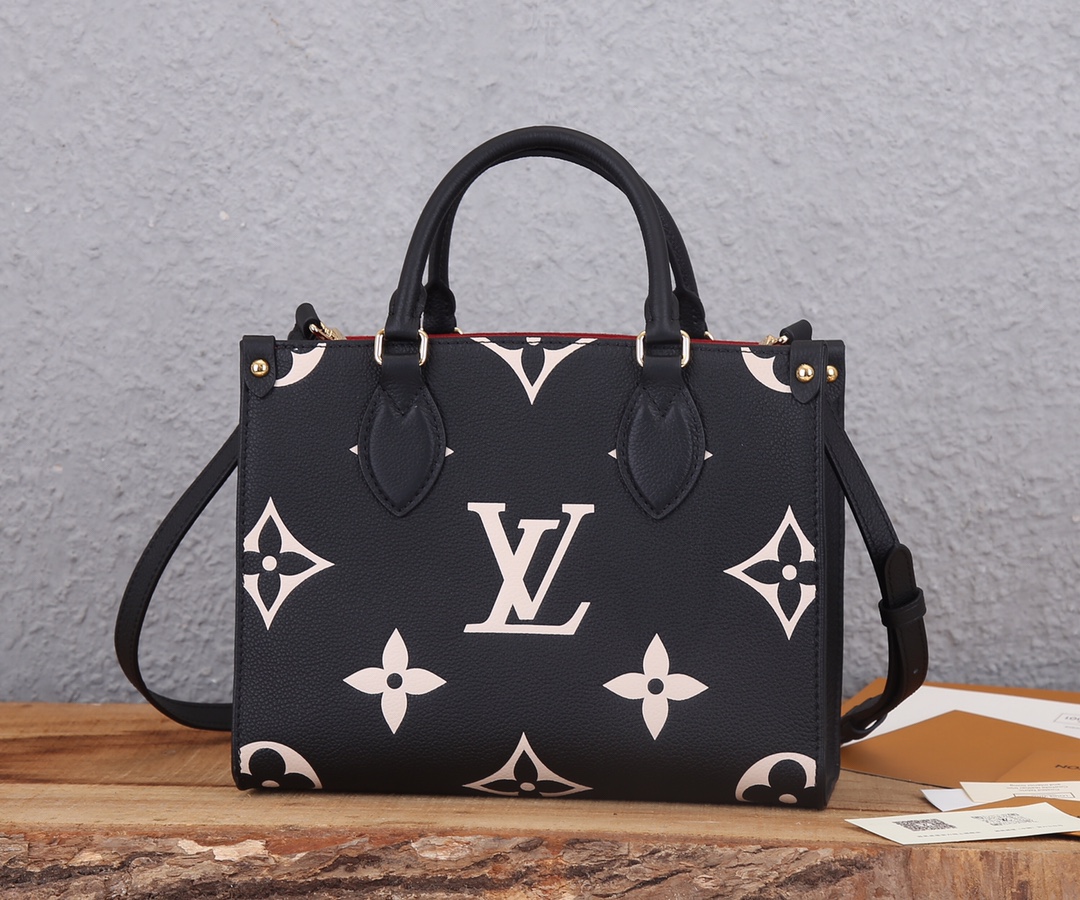 Onthego Pm Bicolor Monogram Empreinte Leather Black/Beige M45659