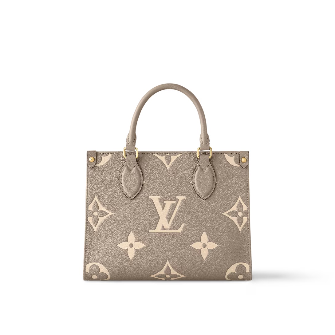 Onthego Pm Bicolor Monogram Empreinte Leather Dove/Cream M45779