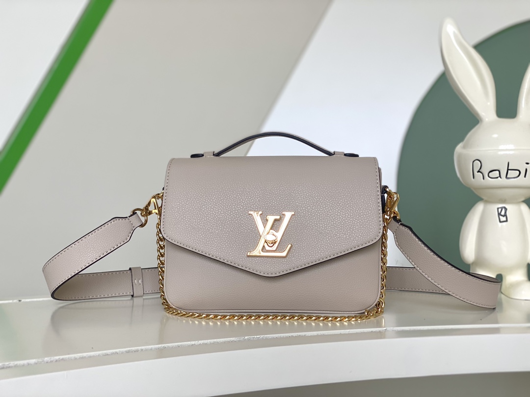 Oxford Lockme Leather Bag Greige M22792