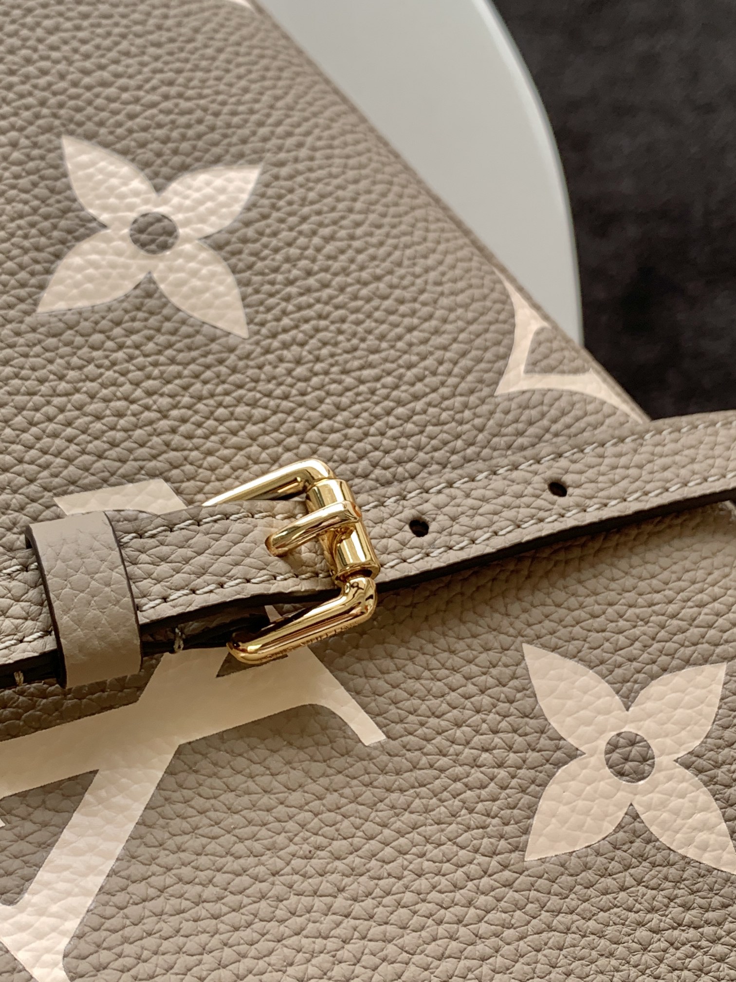 Petit Palais Handbags Bicolor Monogram Empreinte Leather Dove/Cream M58914