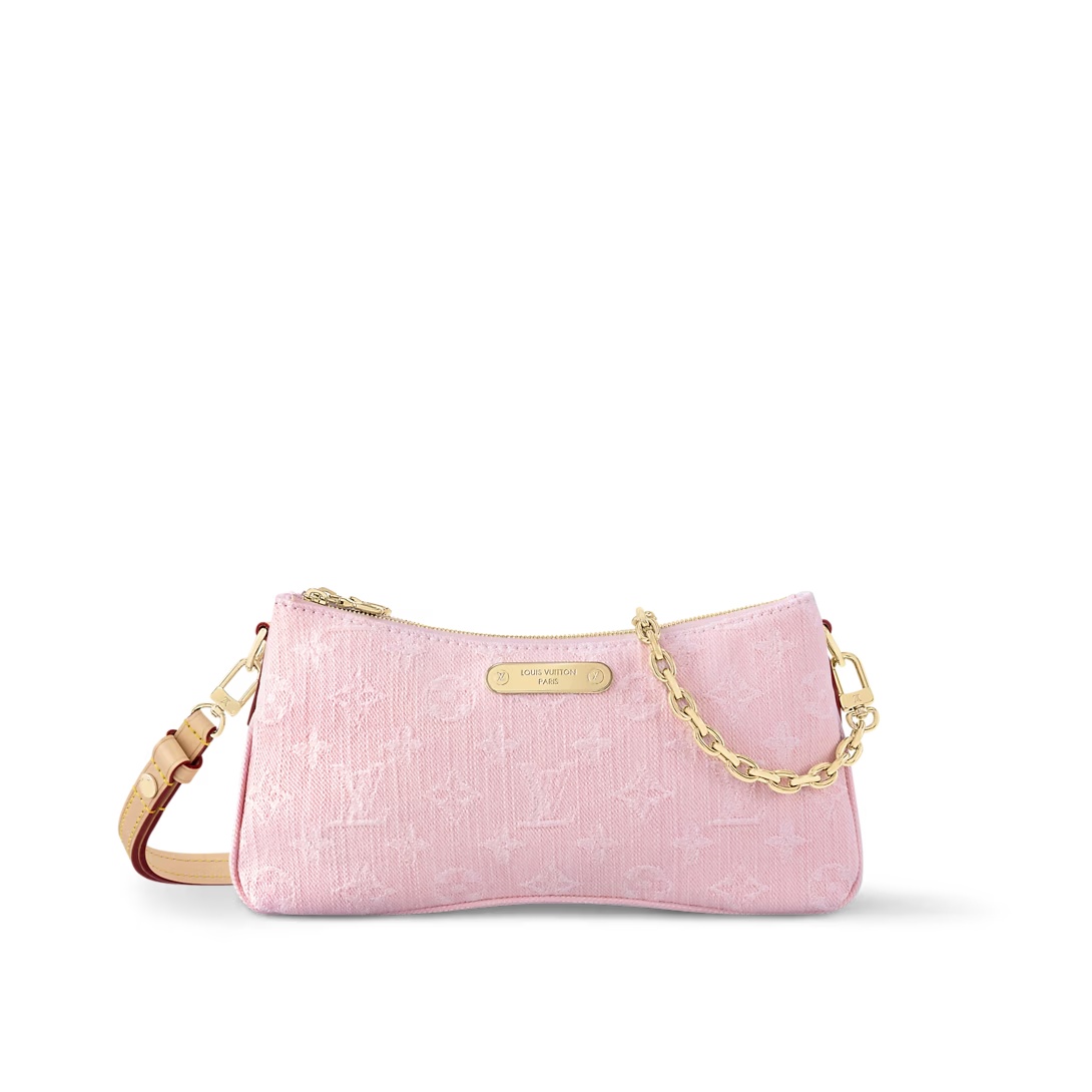 Pochette Liv Monogram Denim Bag Washed Pink M14159