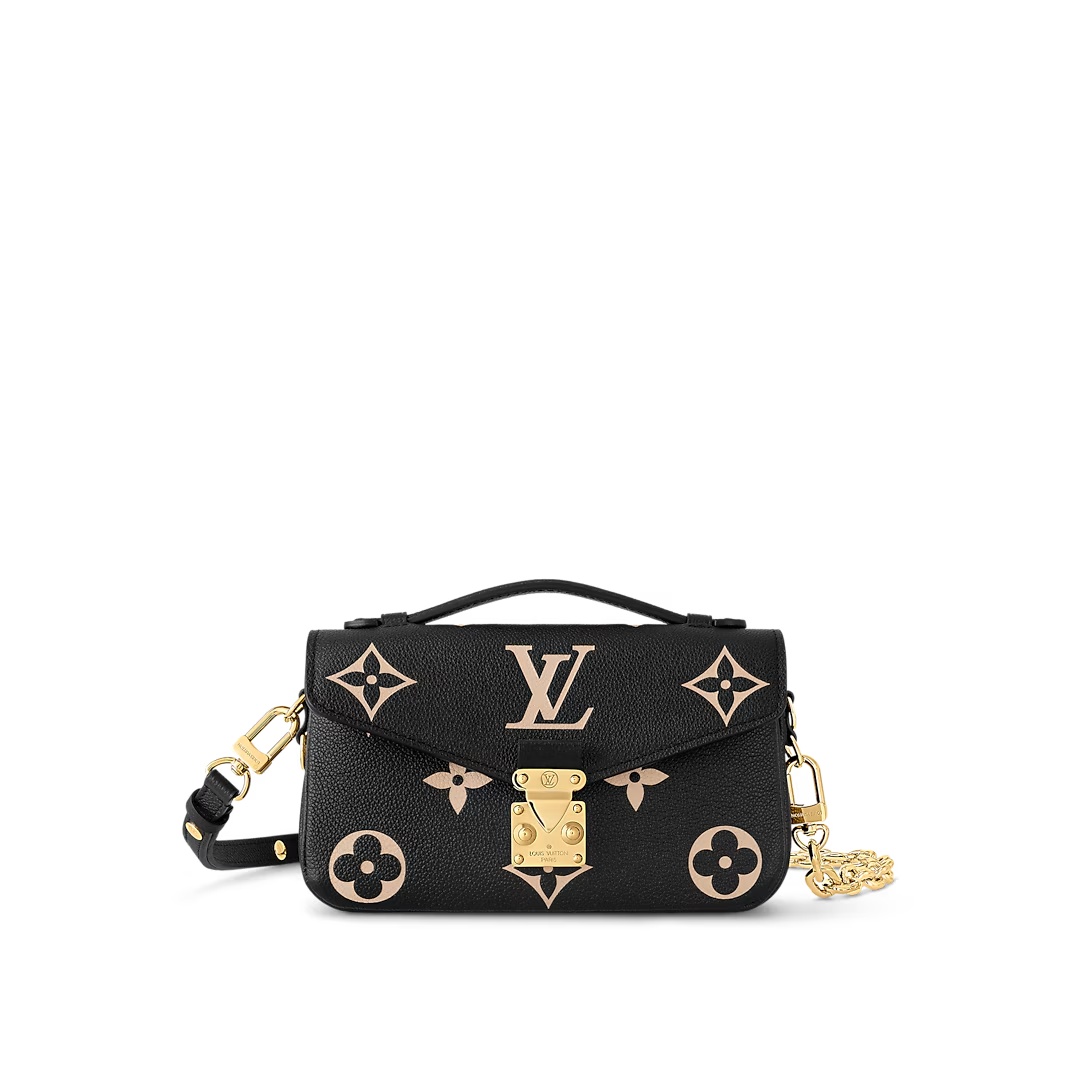 Pochette Métis East West Bag Bicolor Monogram Empreinte Leather Noir Beige M46596