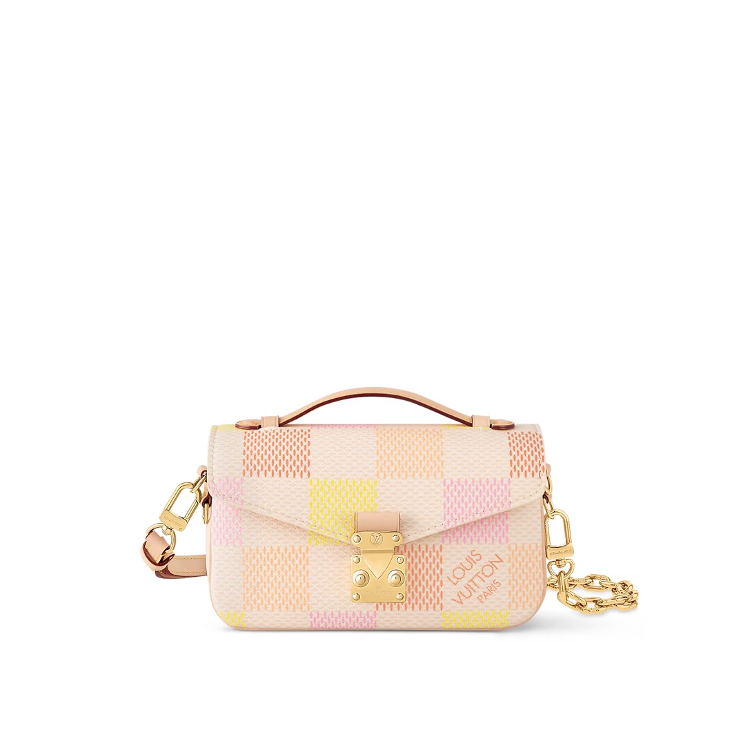 Pochette Métis East West Bag Peach Damier Giant Coated Canvas Bag N40749