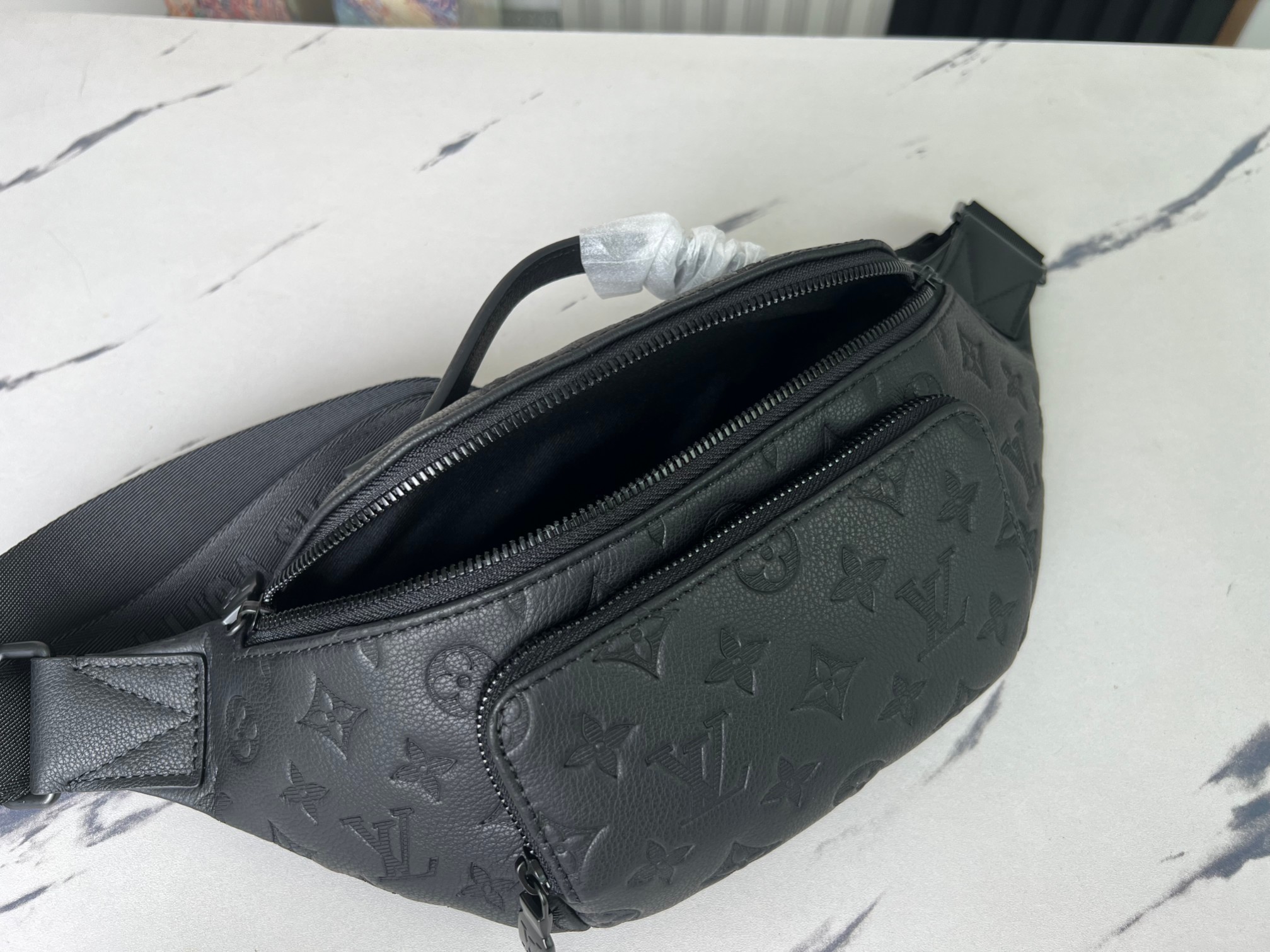 Rush Bumbag G65 Black Monogram Shadow Calfskin Leather M47058