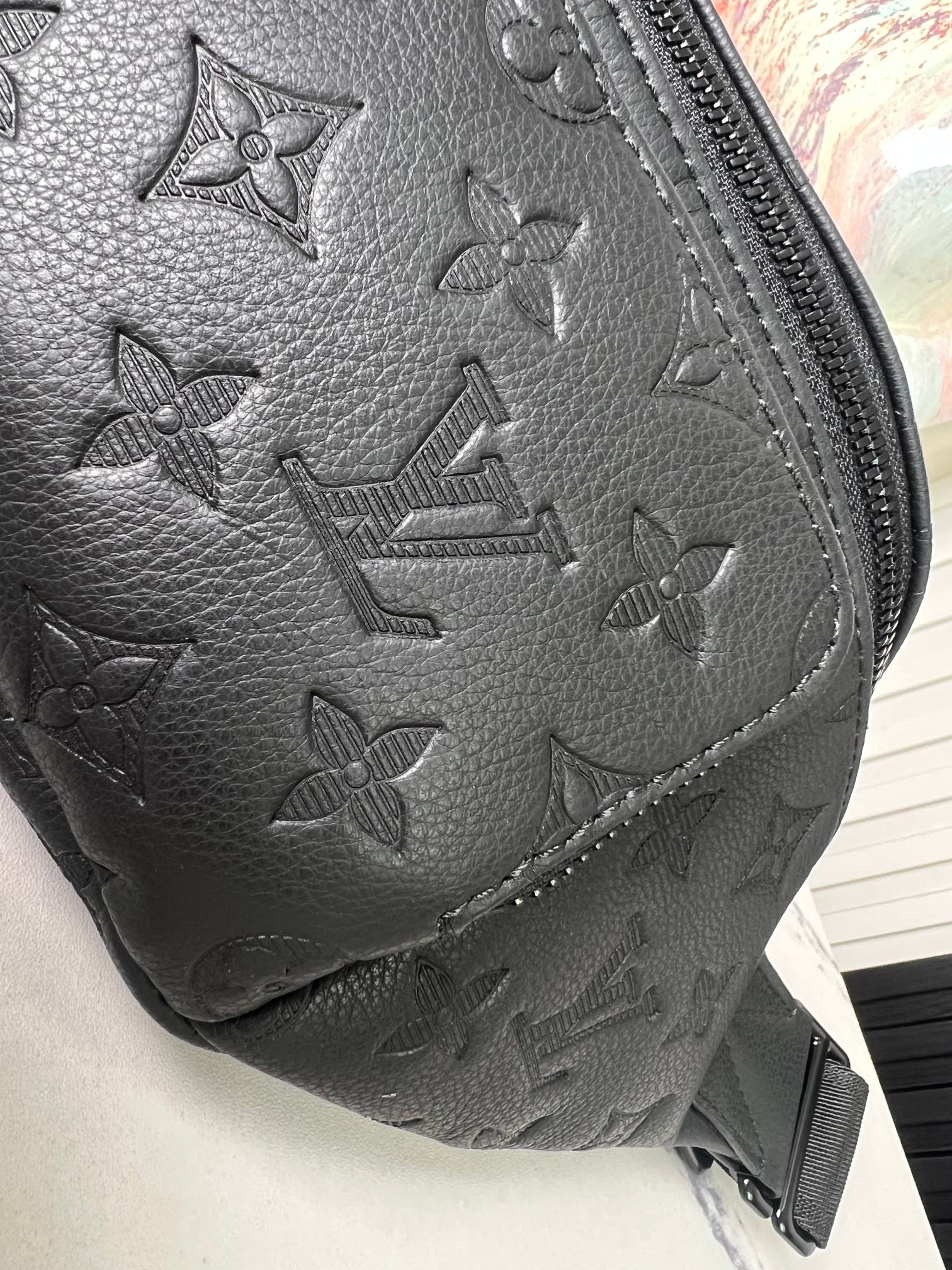 Rush Bumbag G65 Black Monogram Shadow Calfskin Leather M47058
