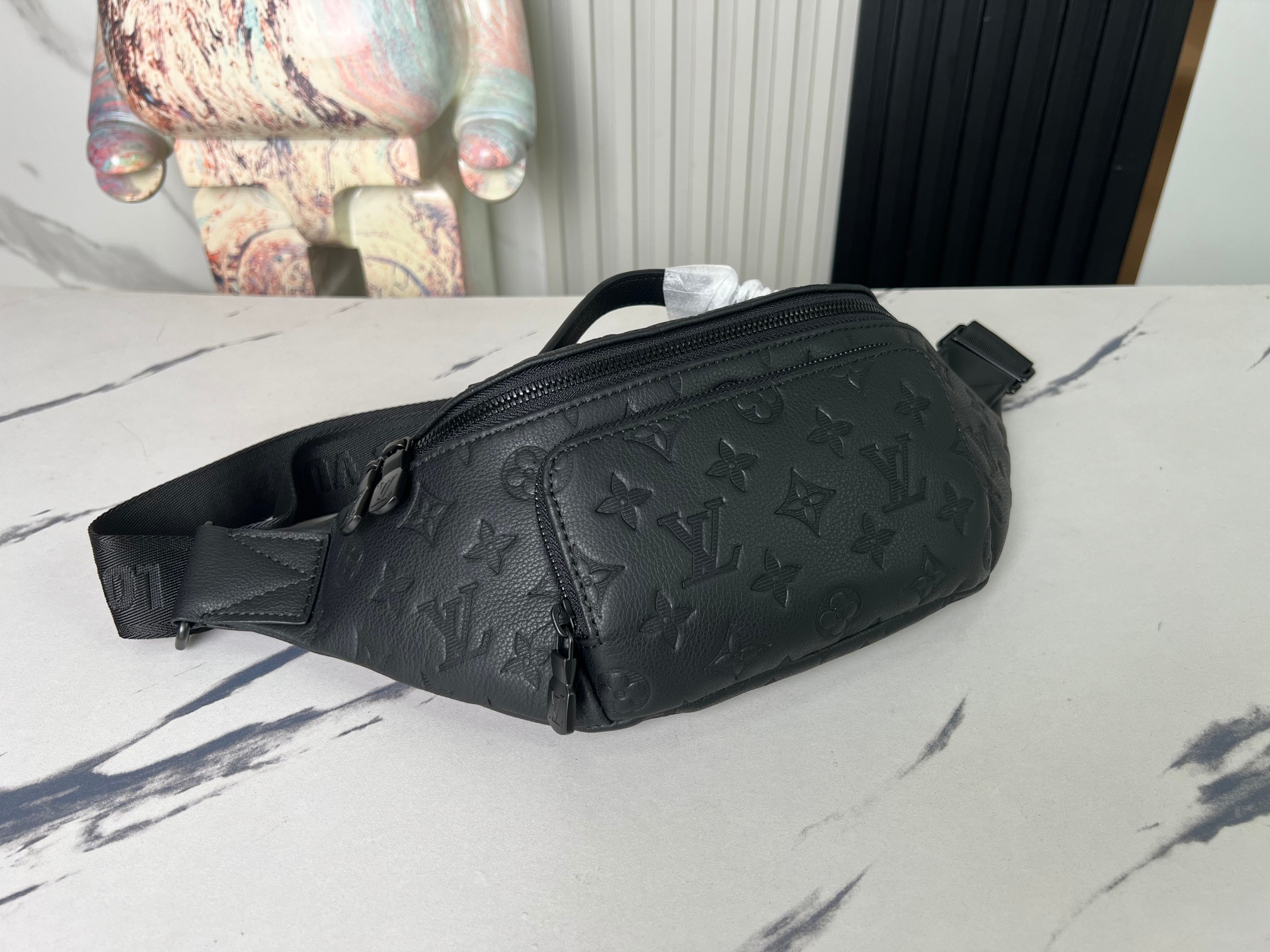 Rush Bumbag G65 Black Monogram Shadow Calfskin Leather M47058