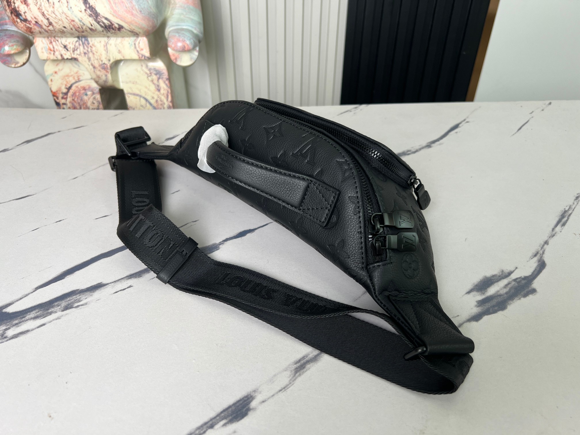 Rush Bumbag G65 Black Monogram Shadow Calfskin Leather M47058