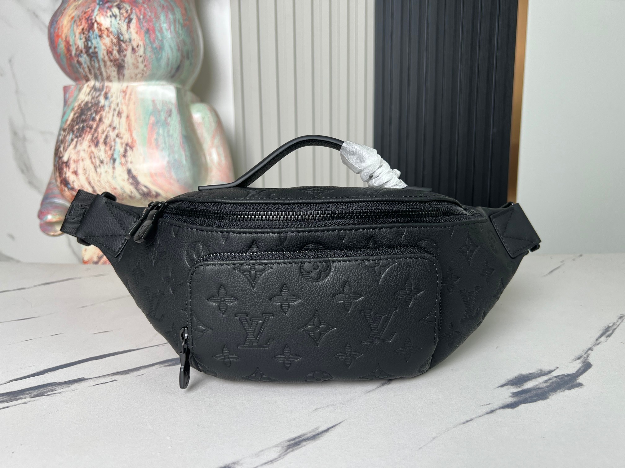 Rush Bumbag G65 Black Monogram Shadow Calfskin Leather M47058