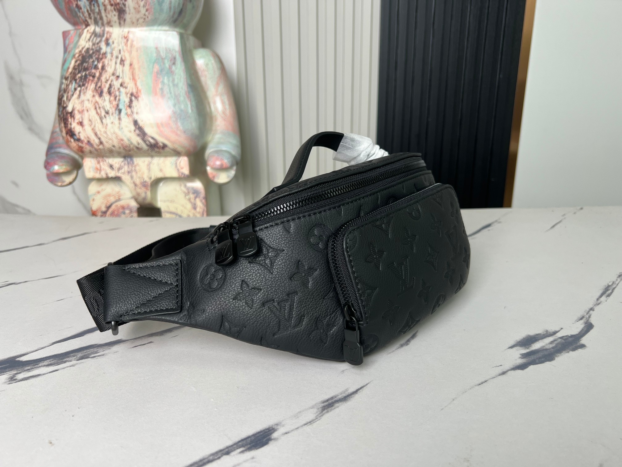 Rush Bumbag G65 Black Monogram Shadow Calfskin Leather M47058