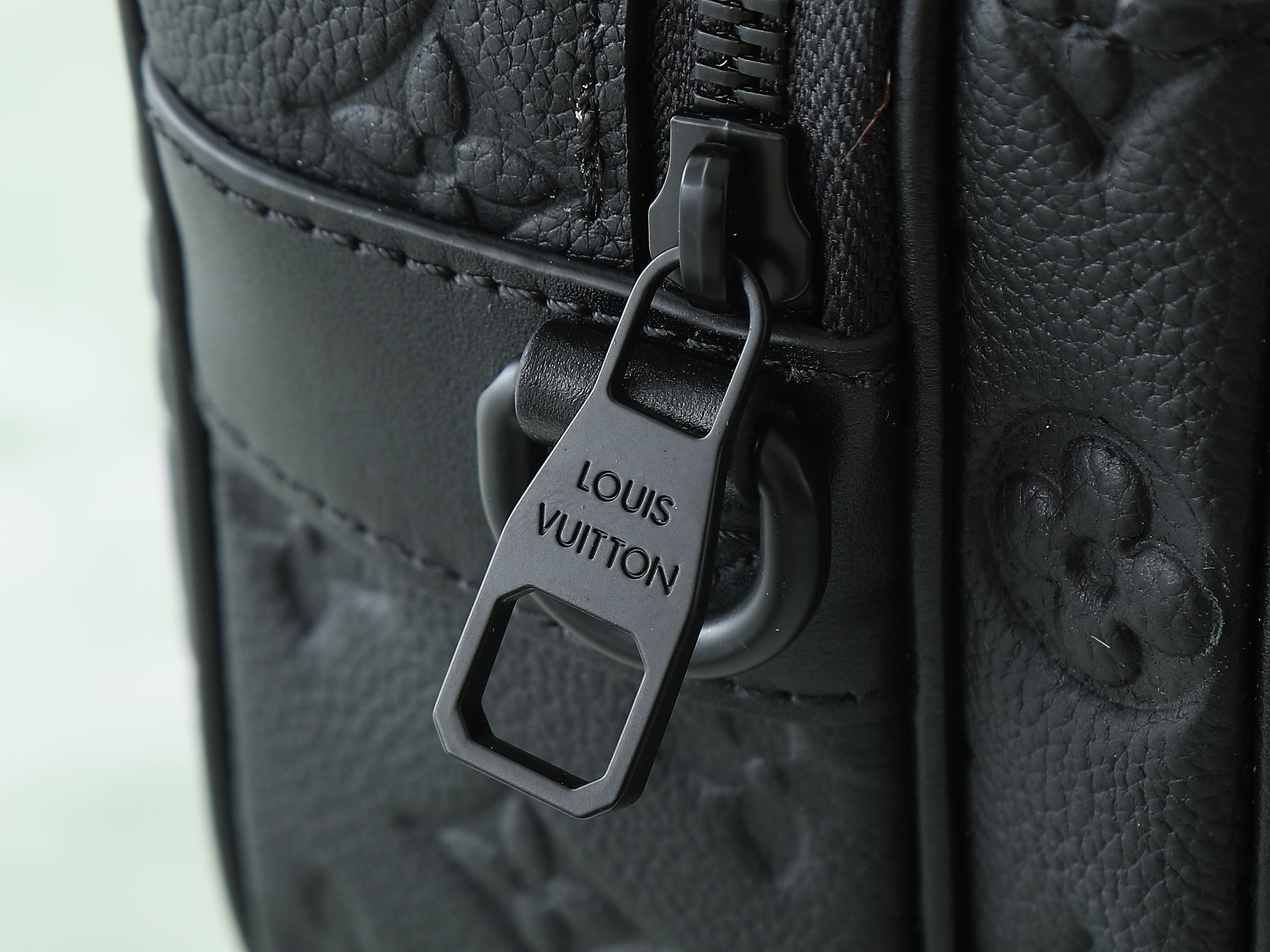 S Lock Messenger Bag Black Monogram Taurillon M58489