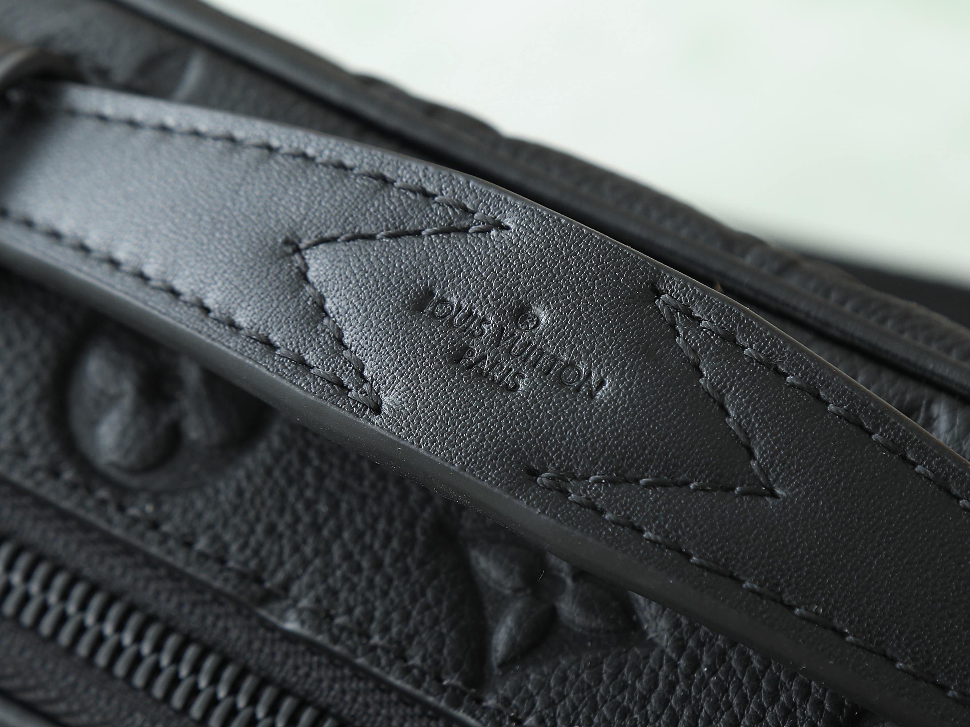 S Lock Messenger Bag Black Monogram Taurillon M58489