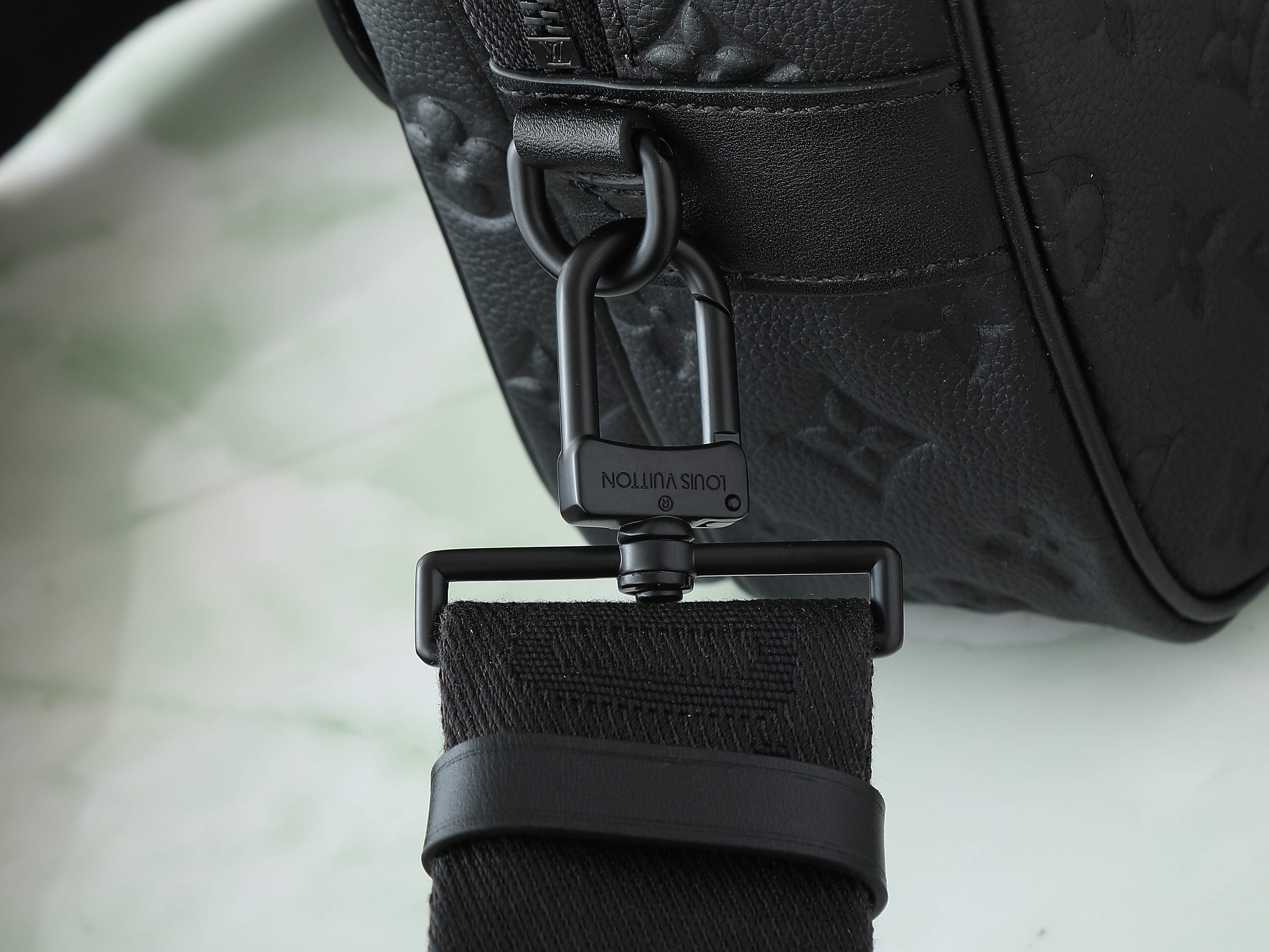 S Lock Messenger Bag Black Monogram Taurillon M58489