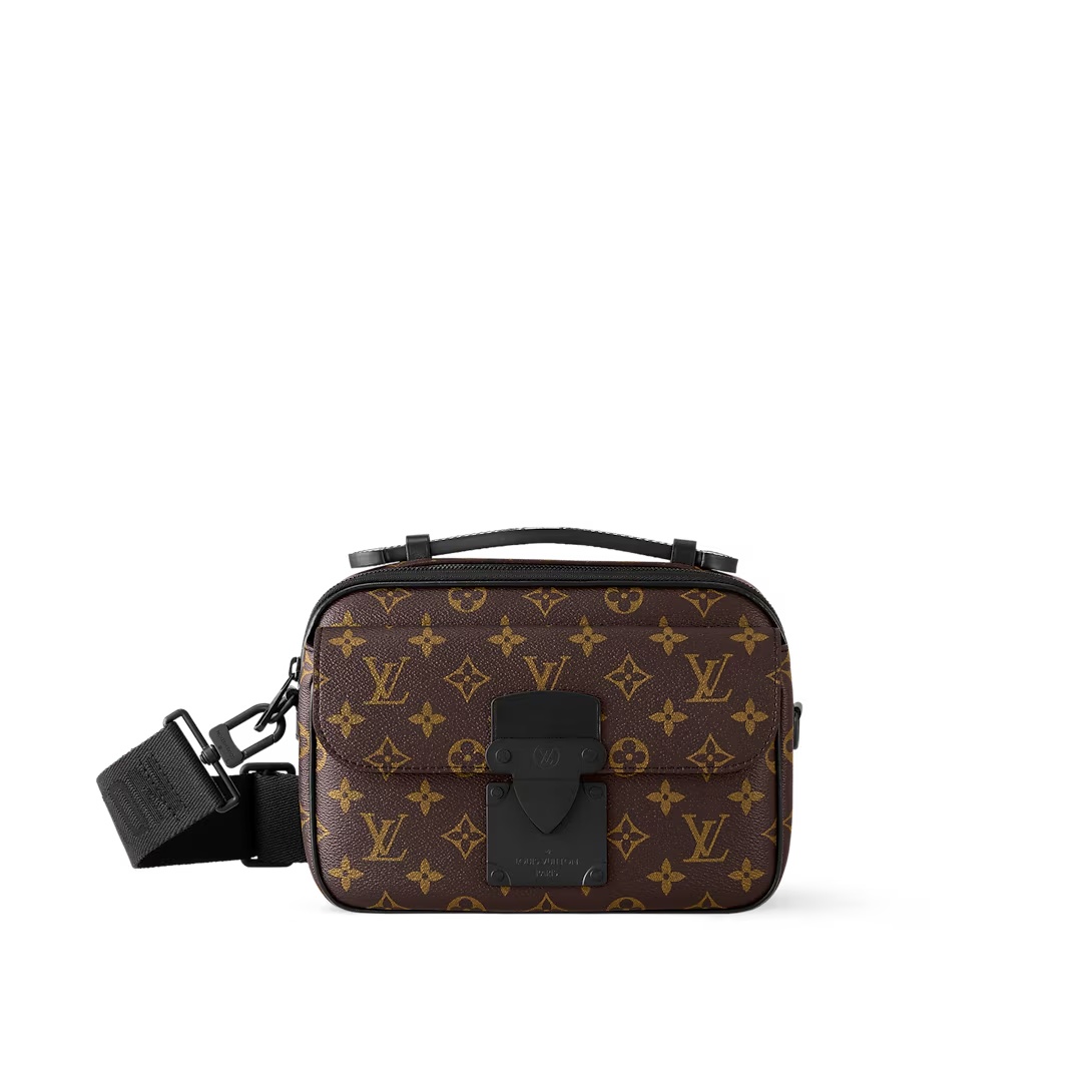 S Lock Messenger Bag Monogram Macassar M45806