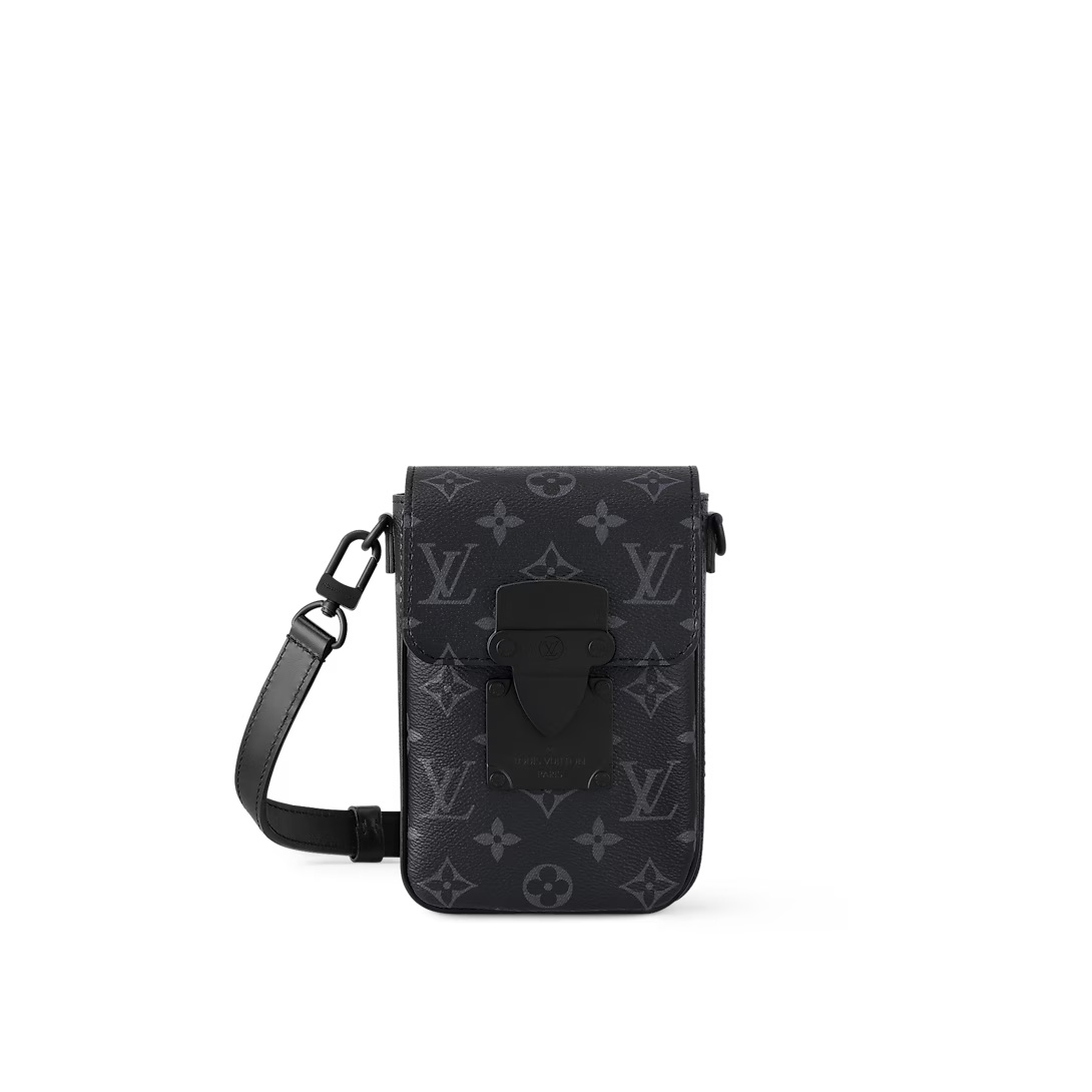 S-Lock Vertical Wearable Wallet Black Monogram Eclipse M82252