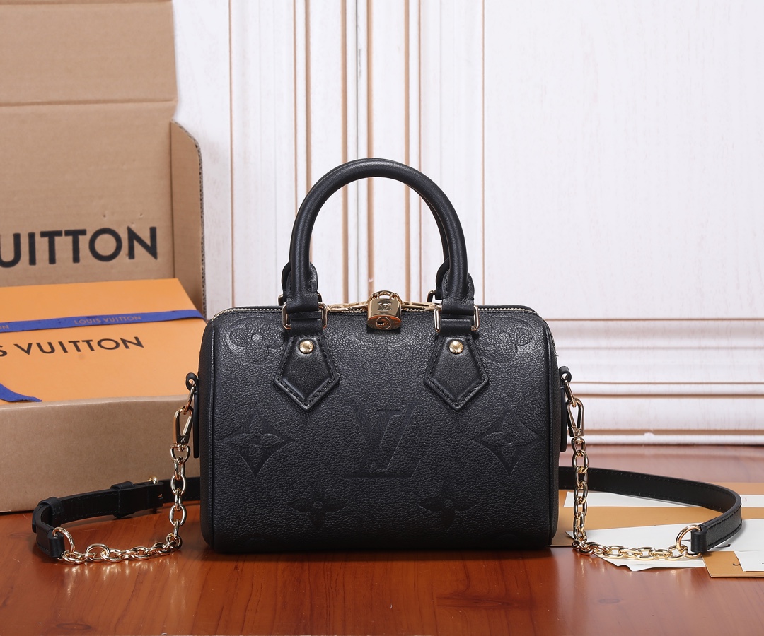 Speedy Bandoulière 20 Monogram Empreinte Leather Black M58953