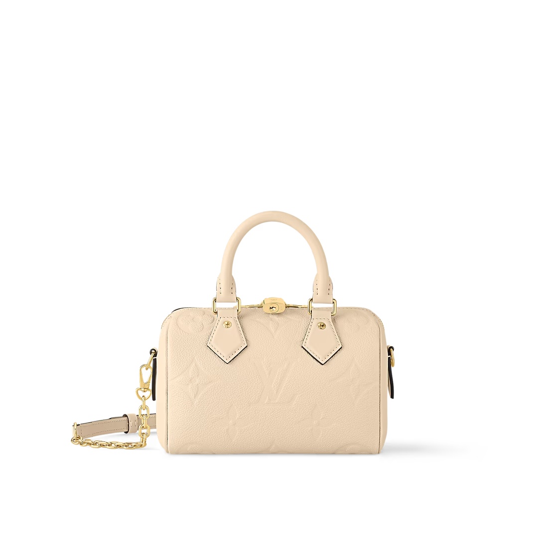 Speedy Bandoulière 20 Monogram Empreinte Leather Crème Beige M58954